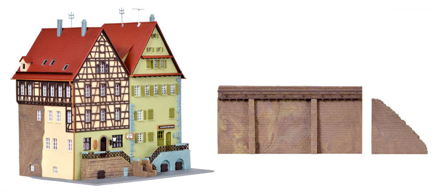 Kibri 37110 N Haus auf der Mauer, 2 Stück