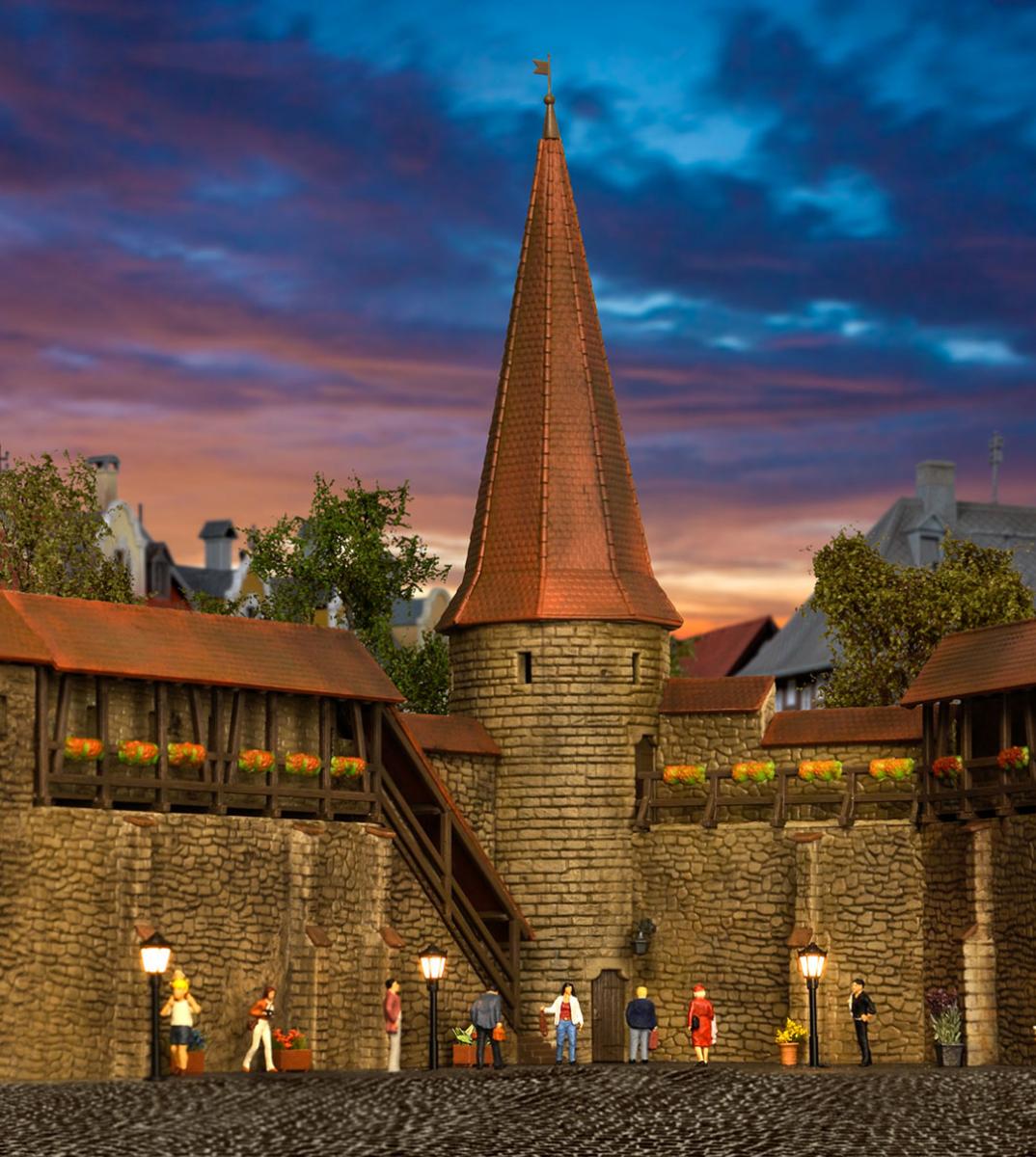 Kibri 38915 H0 Stadtmauer mit Rundturm in