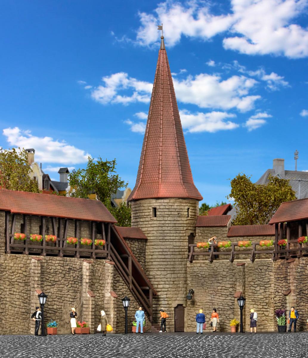 Kibri 38915 H0 Stadtmauer mit Rundturm in