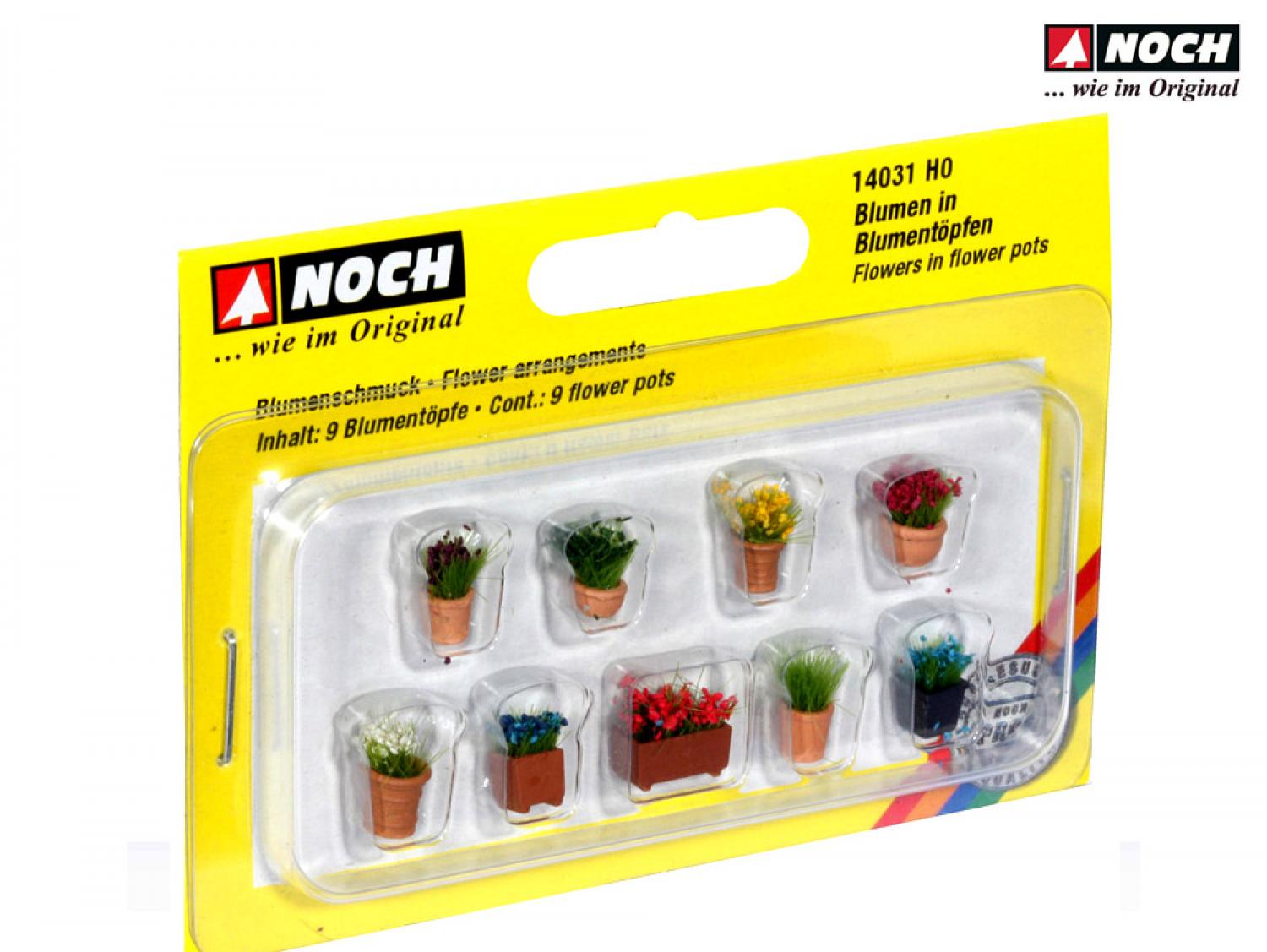 Noch 14031 H0 Blumen in Blumentöpfen