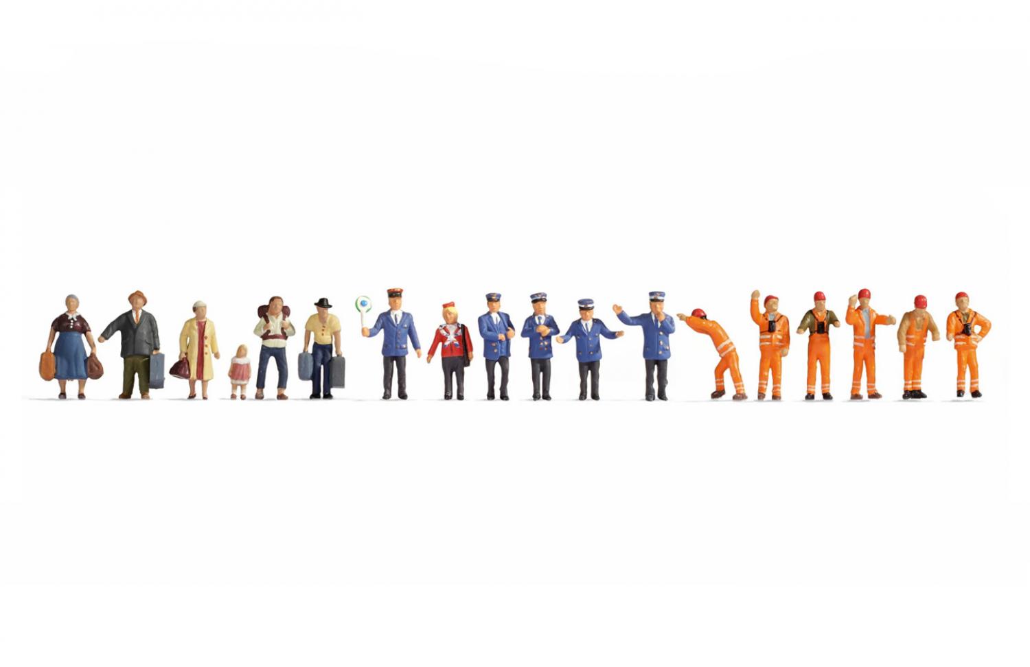 Noch 16122 XL-Set „Am Bahnhof“ 18 Figuren