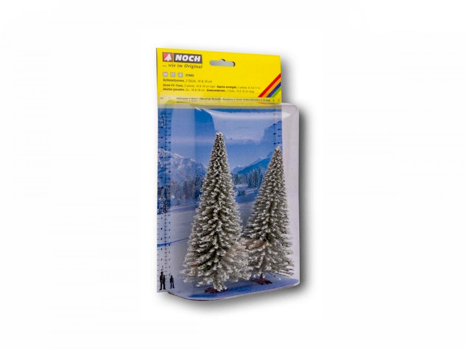 NOCH 21965 Schneetannen, 2 Stück, 16 und 18 cm hoch