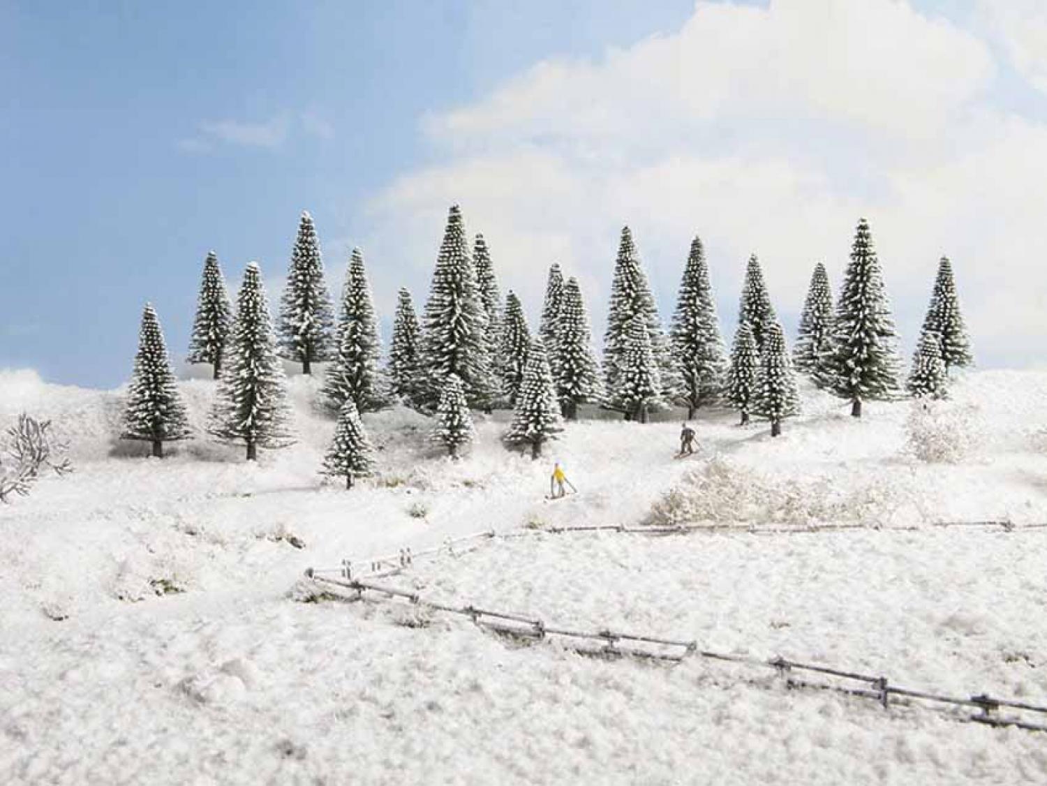 Noch 26928 Schneetannen 10 Stück, 5 - 14 cm hoch