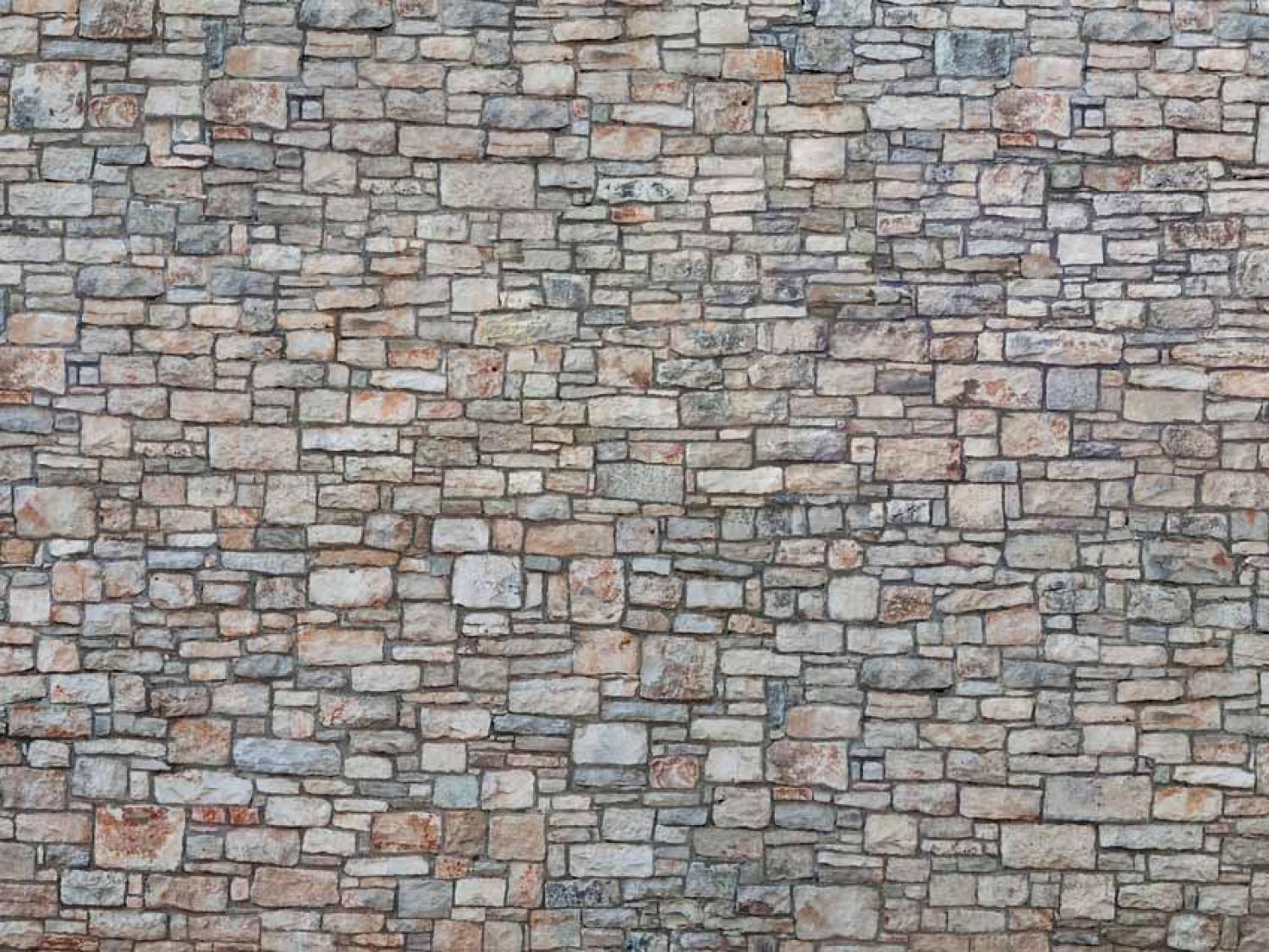 Noch 56640 H0 3D-Kartonplatte  “Bruchsteinmauer” bunt