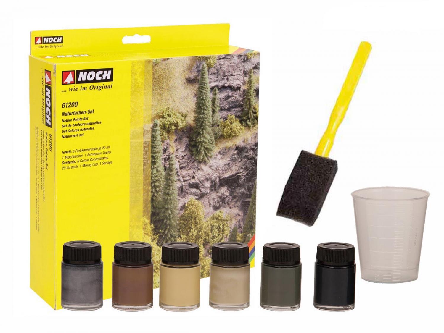 Noch 61200 Naturfarben-Set, 6 Farben je 20 ml