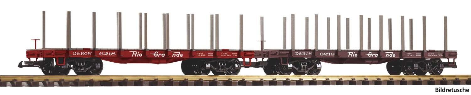 Piko 38797 G-Flachwg. 2er Set D&RGW mit Rungen