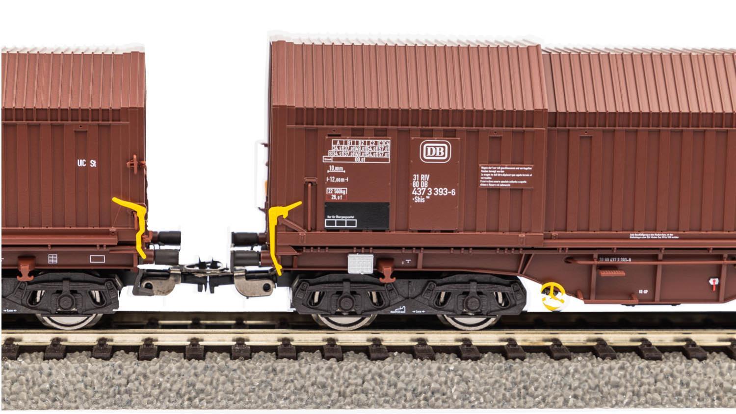 PIKO 58294 2er Set Teleskophaubenwagen DB IV