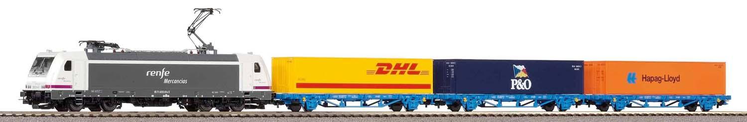PIKO 96900 S-Set E-Lok TraXX Renfe + 3 Containertragwg.