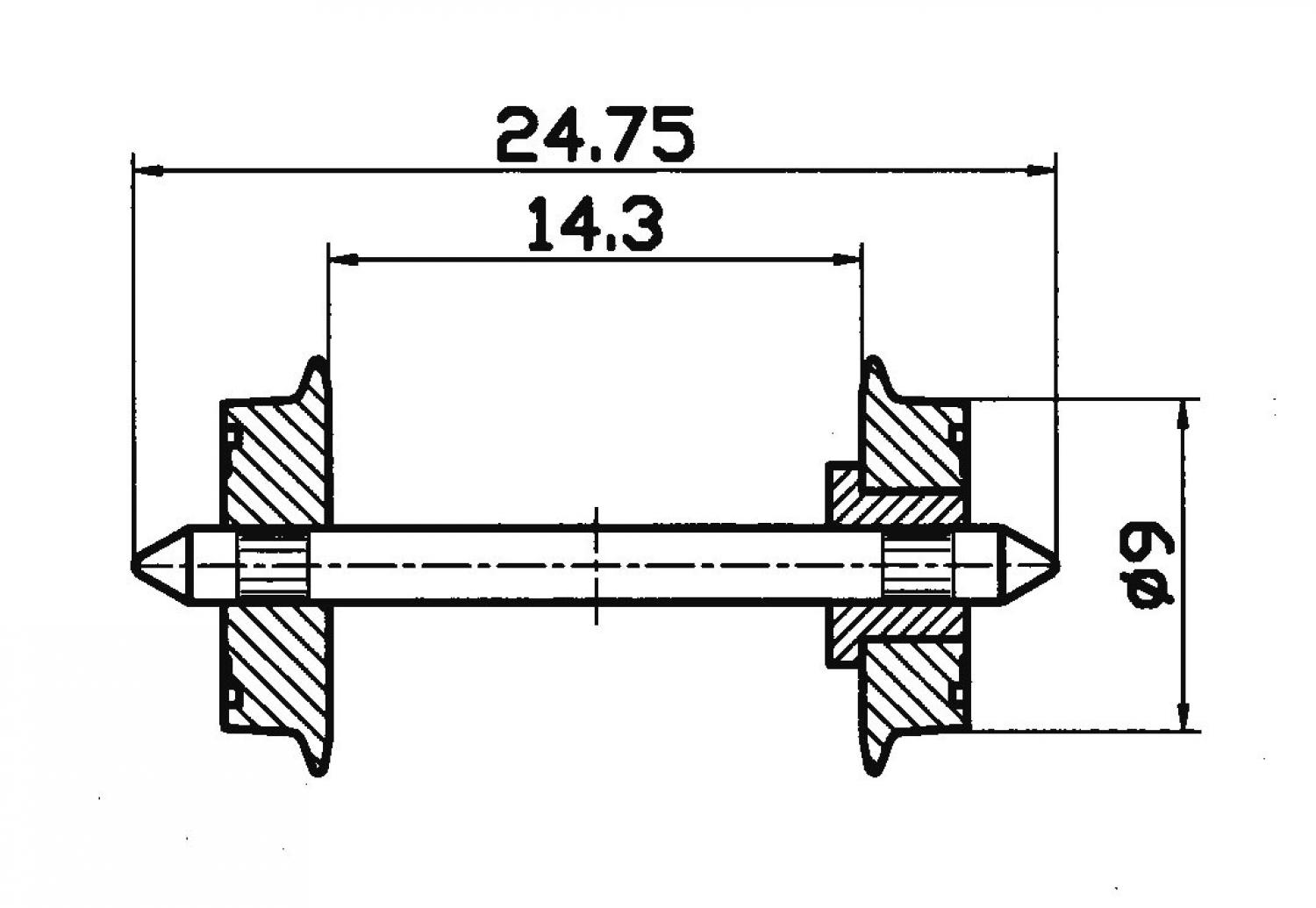 Roco 40194 Radsatz einseitig isoliert 9 mm 1 Paar