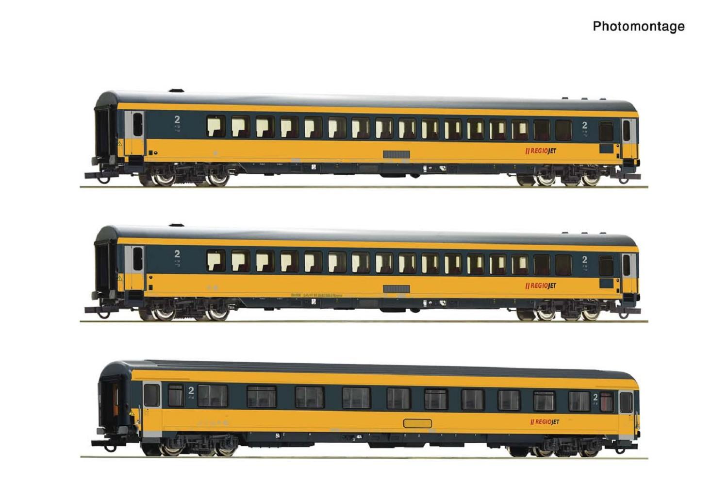 Roco 6200082 Reisezugwagen-Set, Regiojet DC