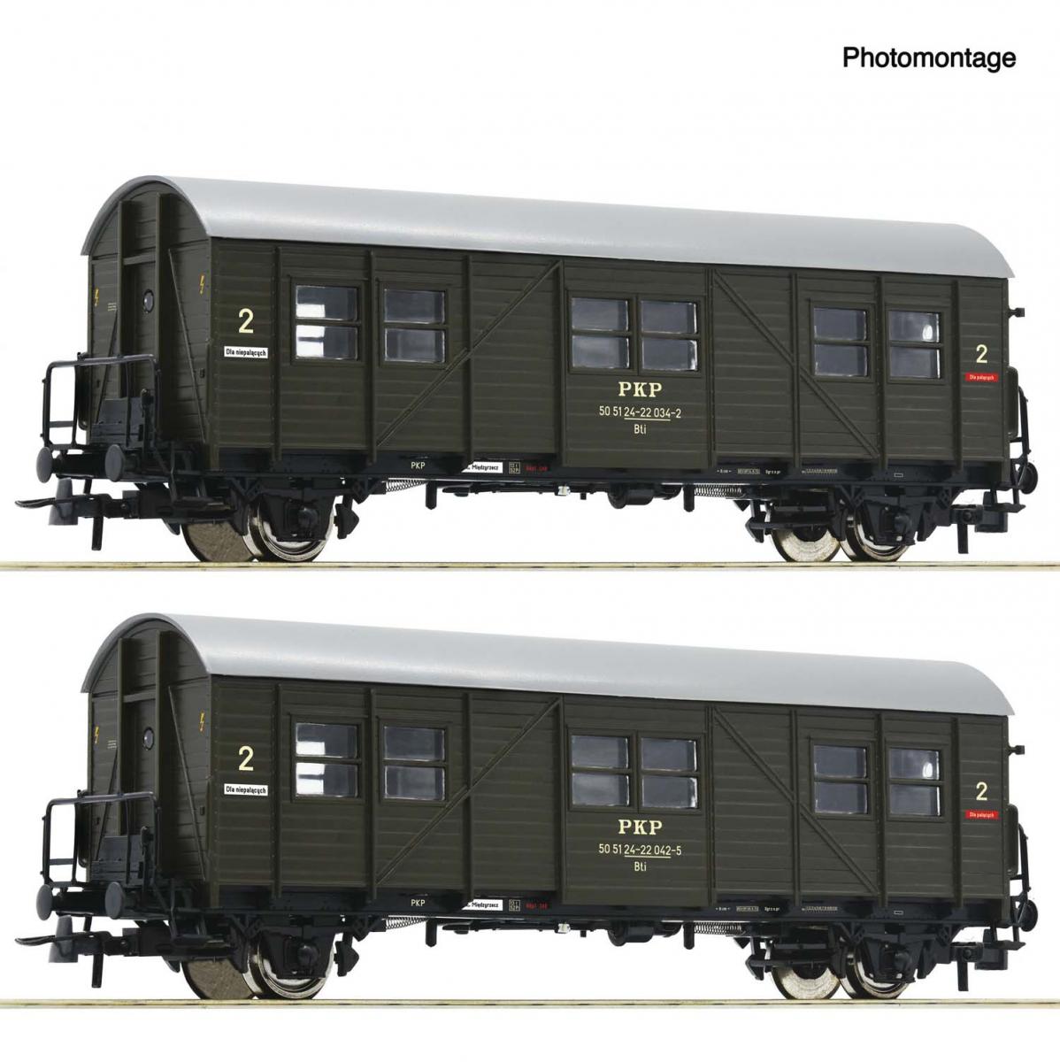 Roco 6200195 2er Set Behelfspersonenwagen PKP