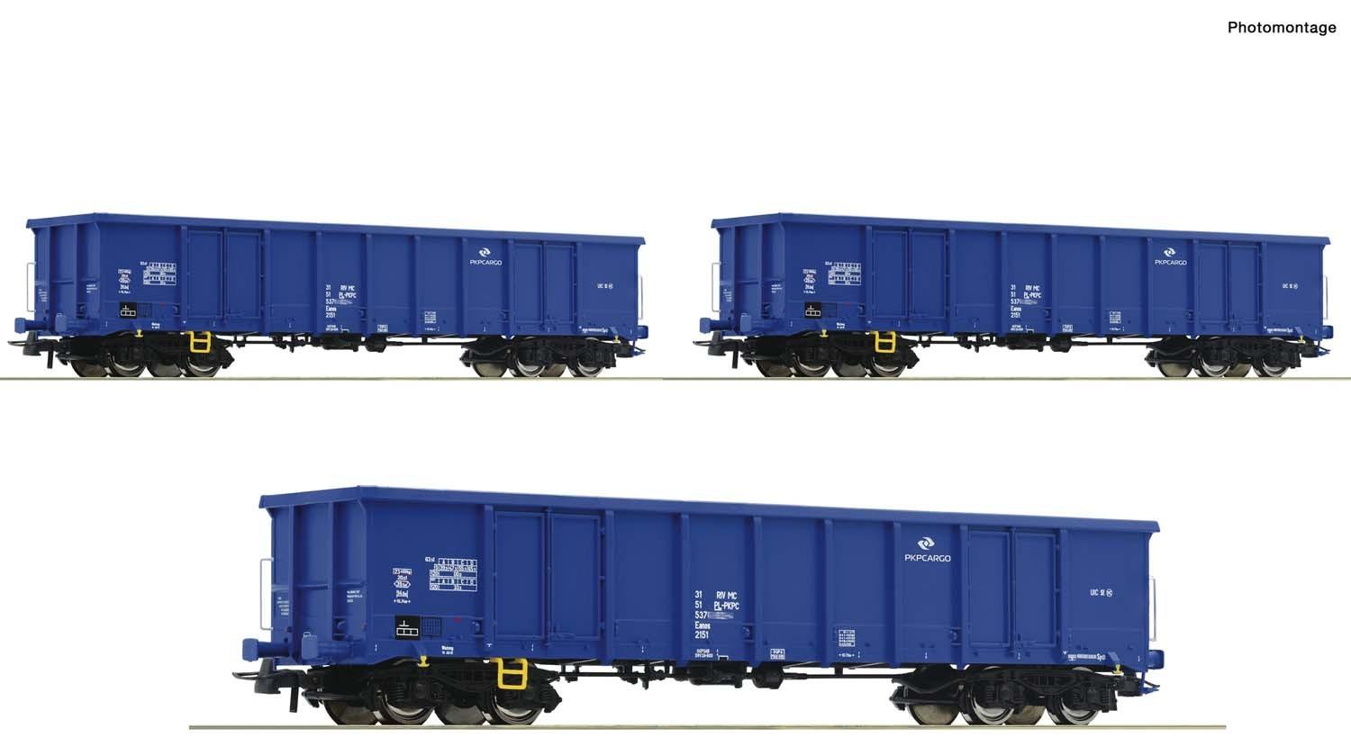 Roco 6600100 3er Set off.Güterwag. Eanos PK