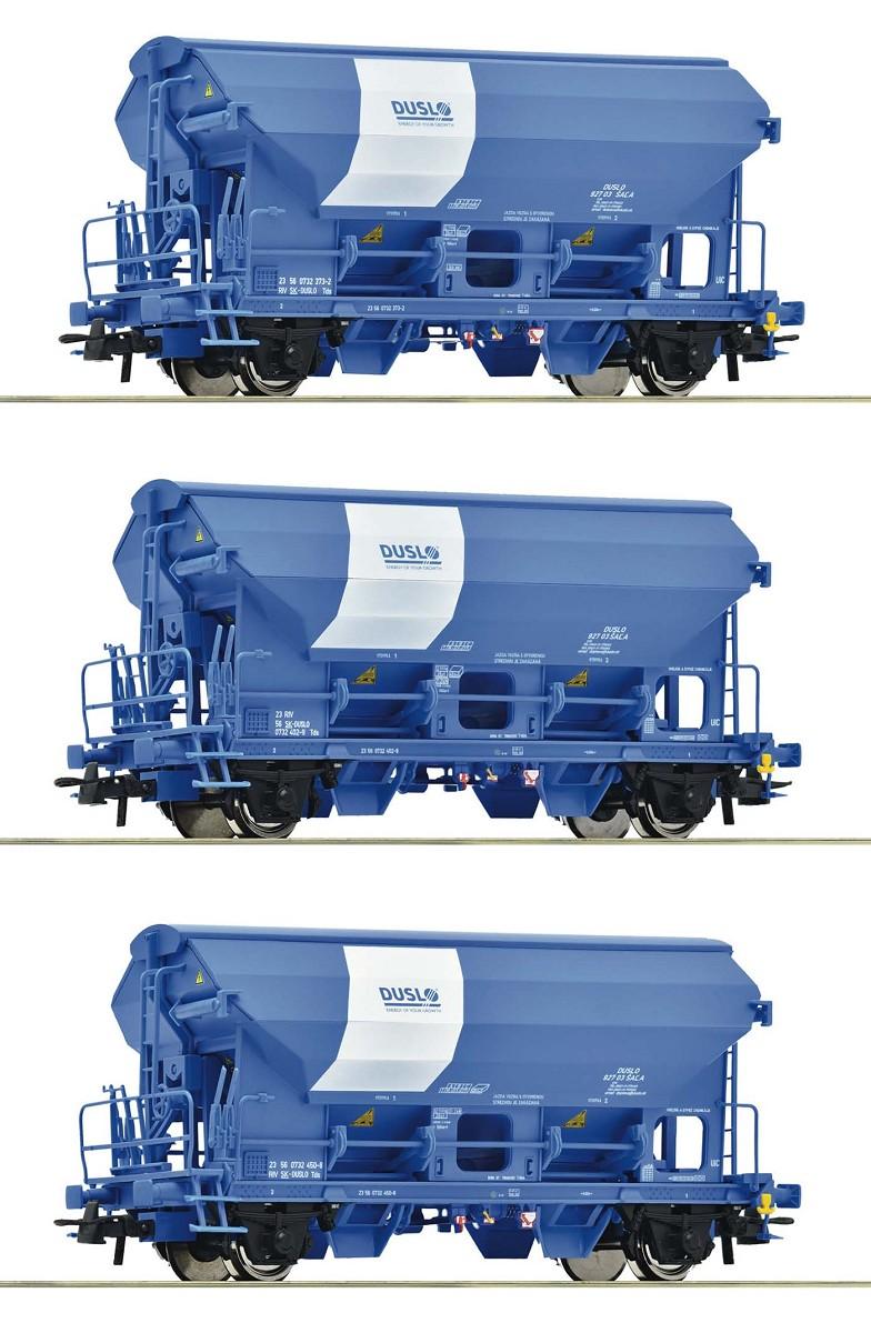 Roco 6600134 Schwenkdachwagen-Set Duslo DC