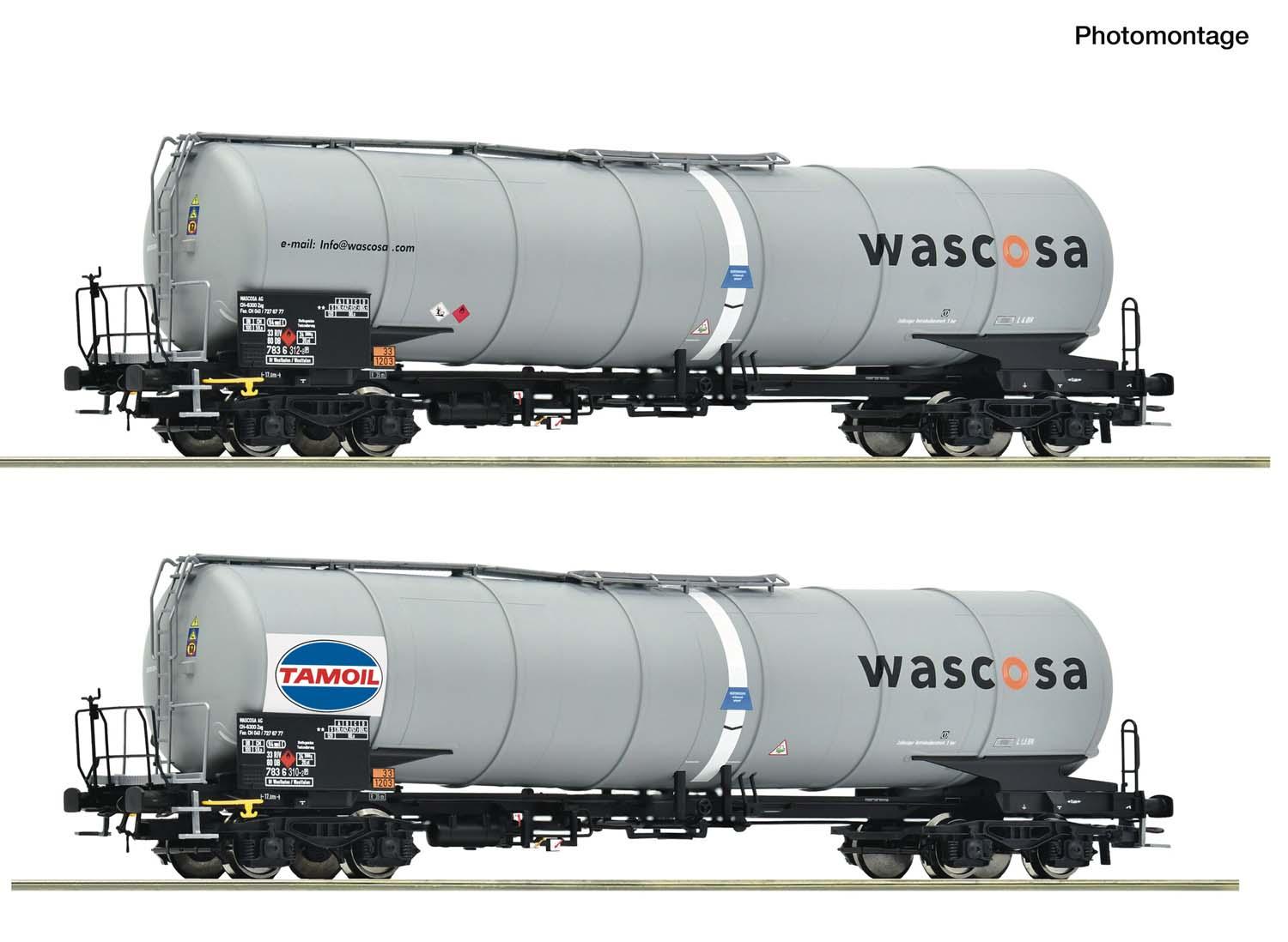 Roco 6600232 2er Set Kesselwagen Wascosa/Tamoil
