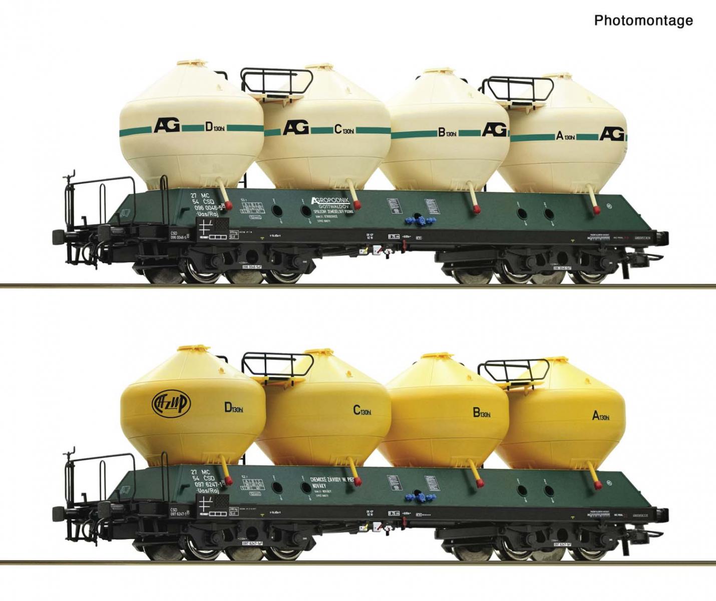 Roco 6600236 2er Set Silowagen Raj CSD