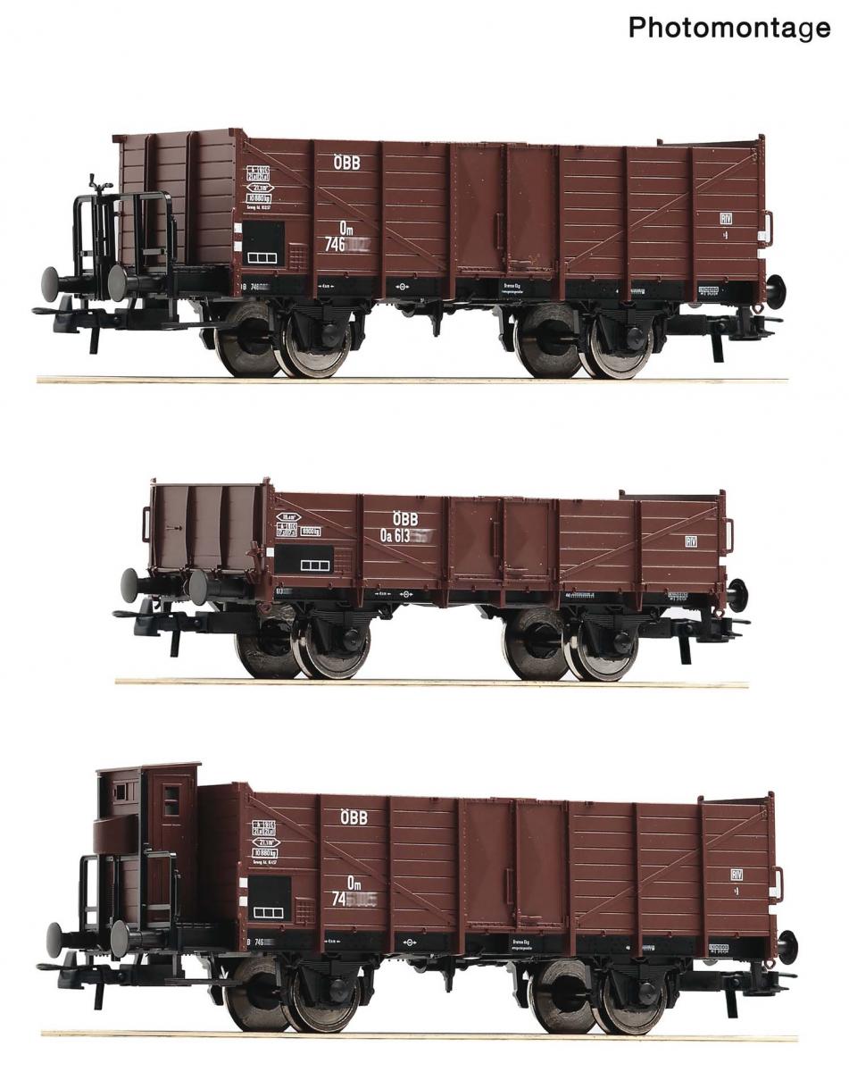 Roco 6600250 3er Set offene Güterwagen ÖBB