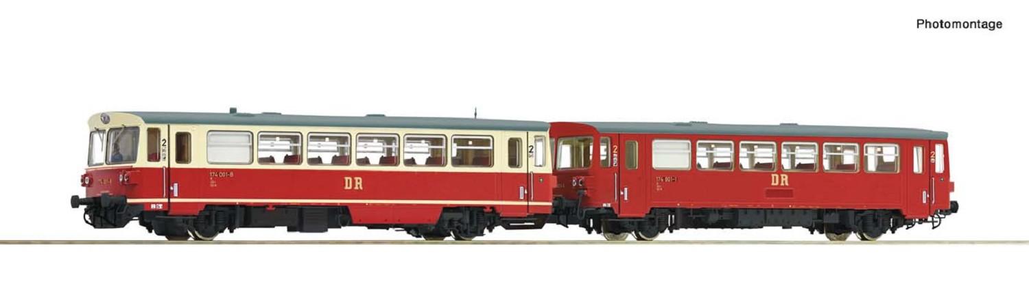 Roco 7700013 Triebwagen 174 mit Beiwagen, DR DC
