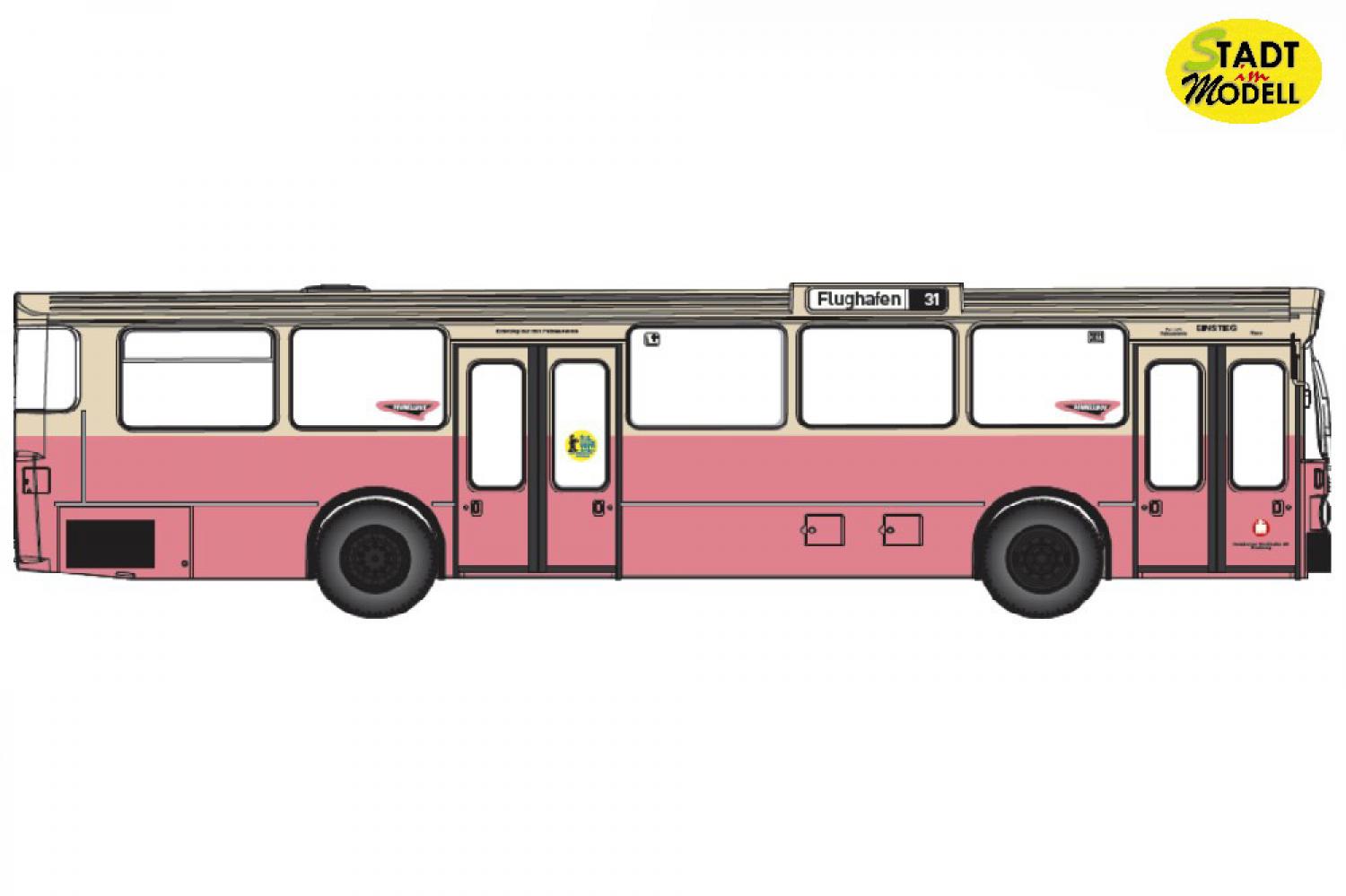 SIM 10163 HHA-Bus MB O305 Schnellbus rosa/creme