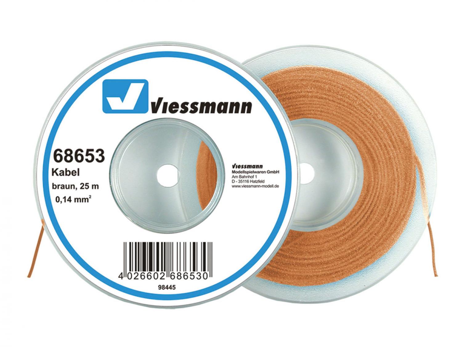 Viessmann 68653 Kabel 25 m, 0,14 mm², braun