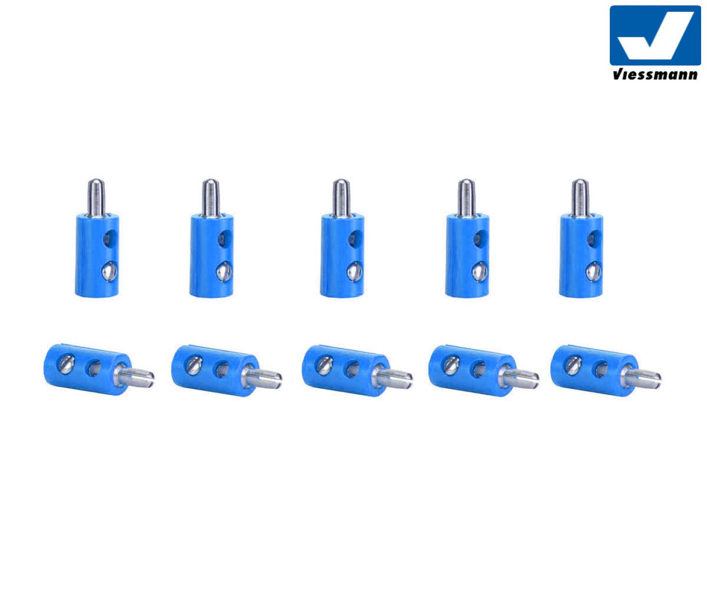 Viessmann 6874 Querlochstecker blau, 10x