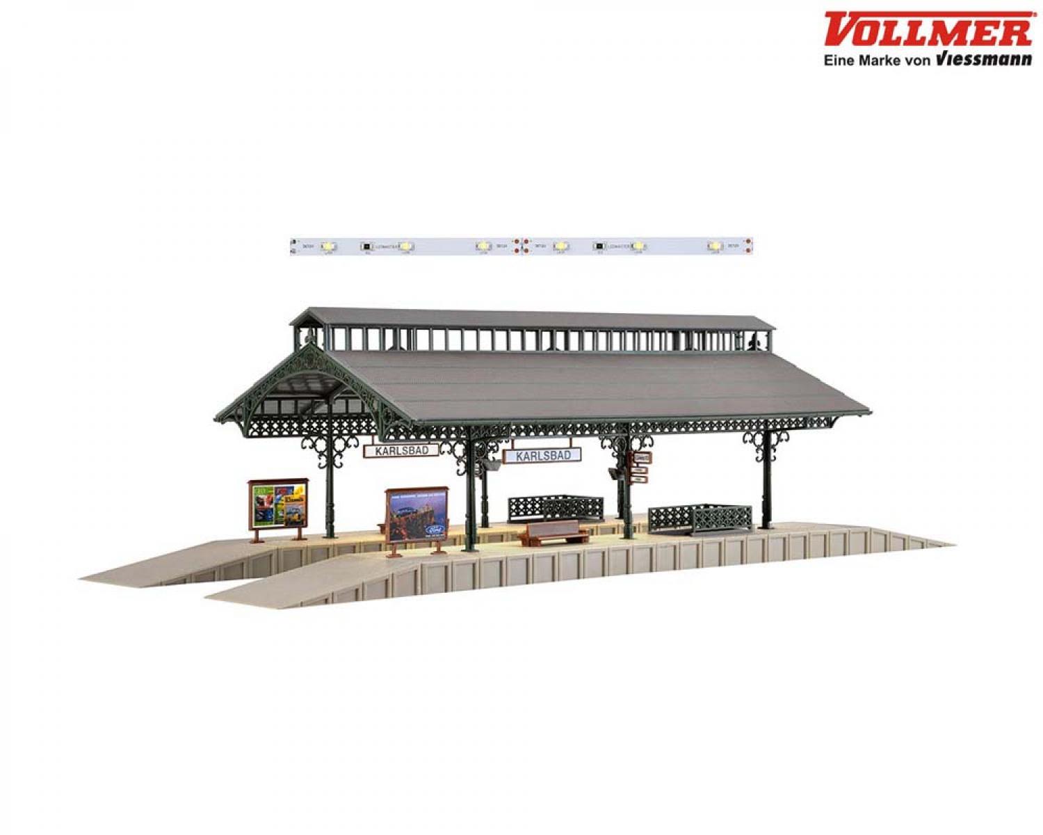 Vollmer 43545 H0 Bahnsteighalle mit LED