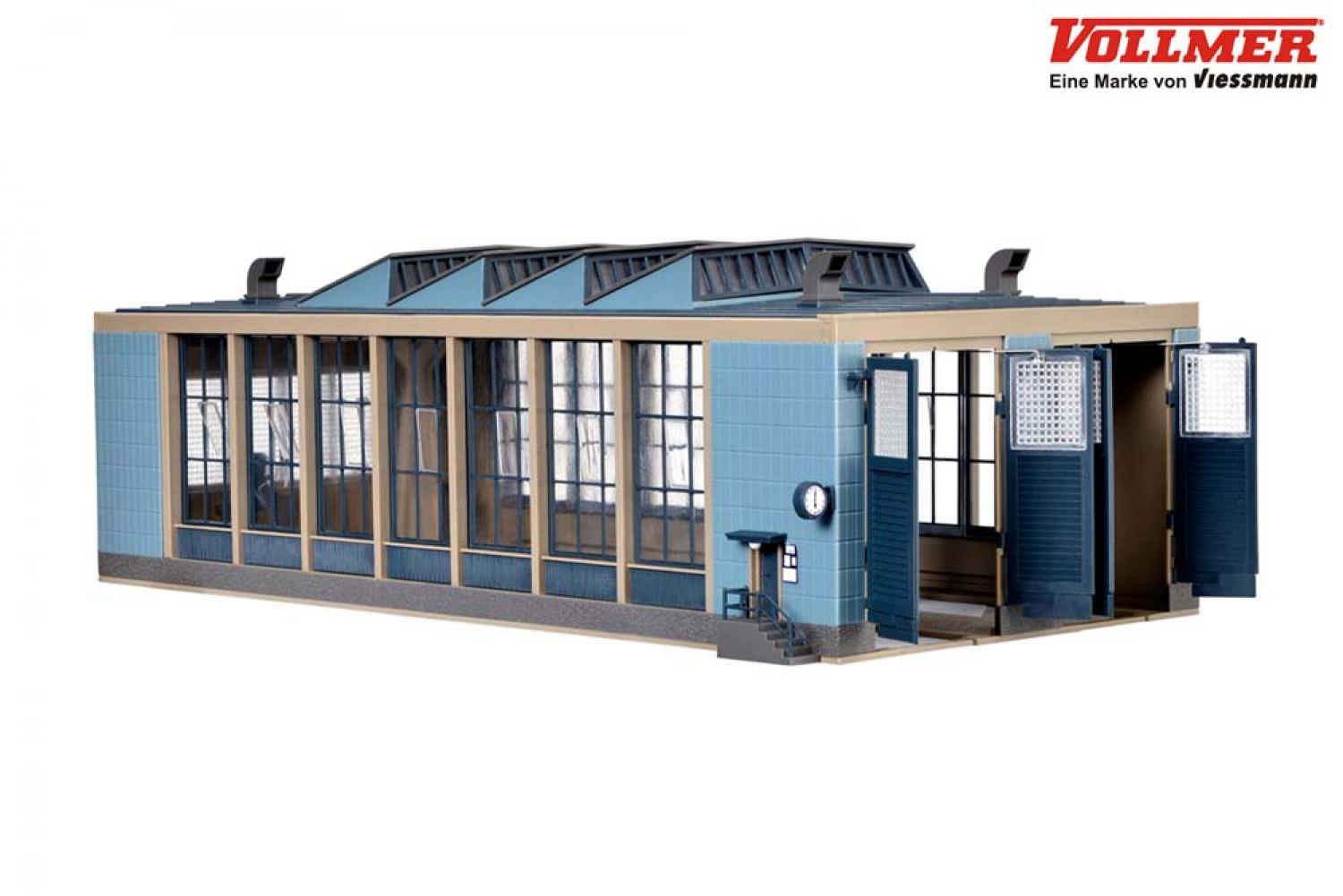 Vollmer 45765 H0 E-Lokschuppen mit Türschl.