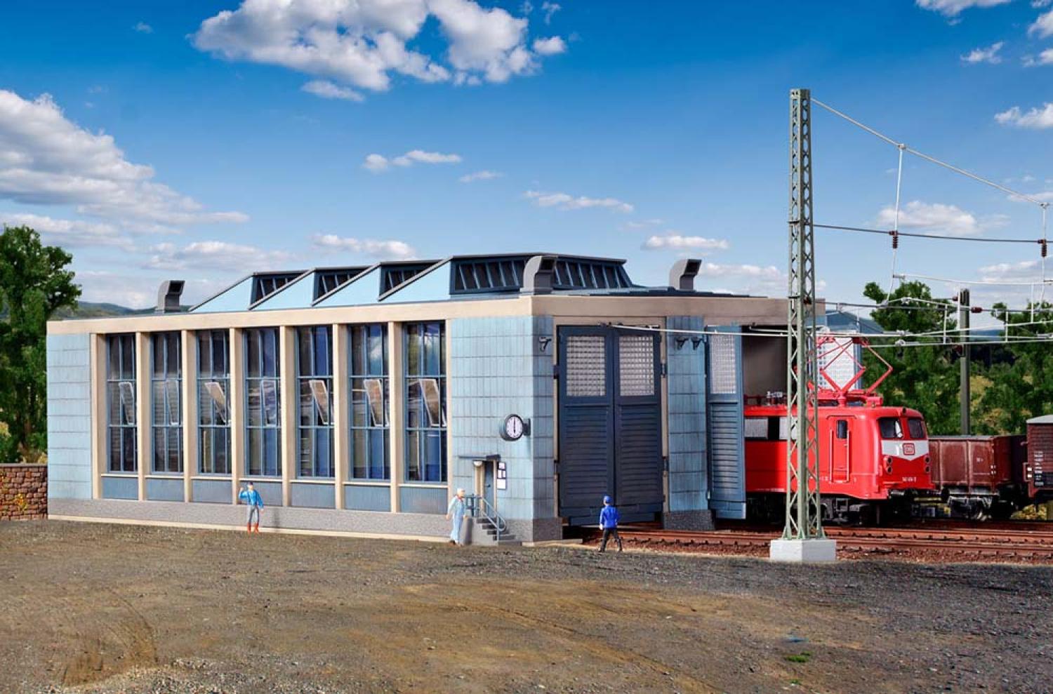 Vollmer 45765 H0 E-Lokschuppen mit Türschl.