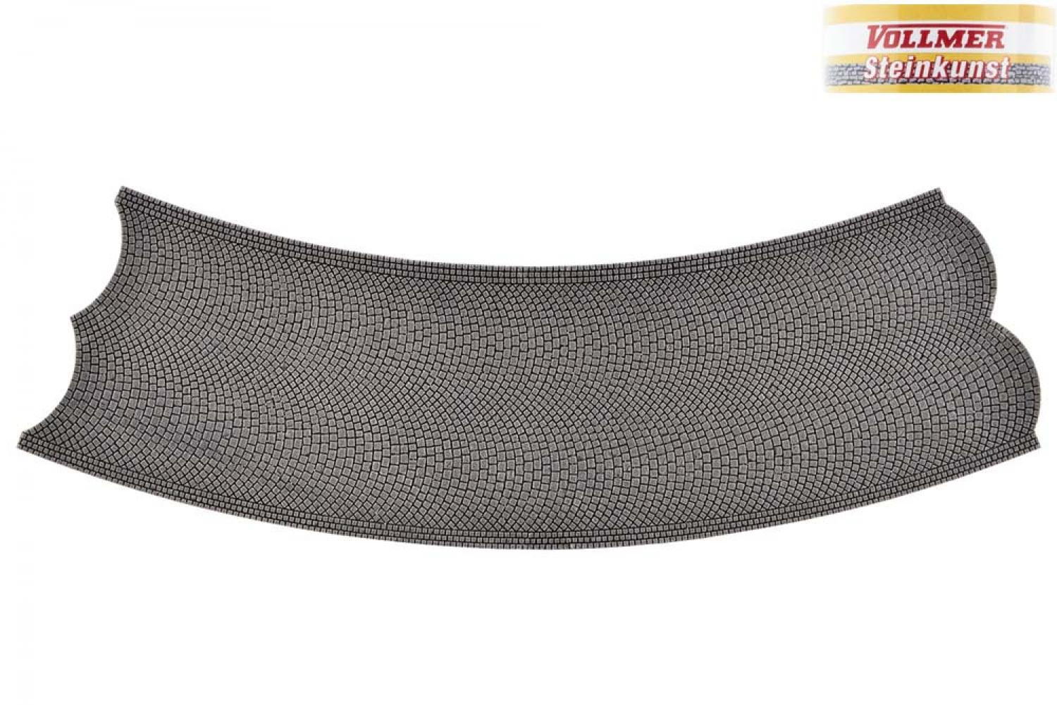 Vollmer 48258 H0 Kopfsteinpflaster,45°-Kurve, R 30cm