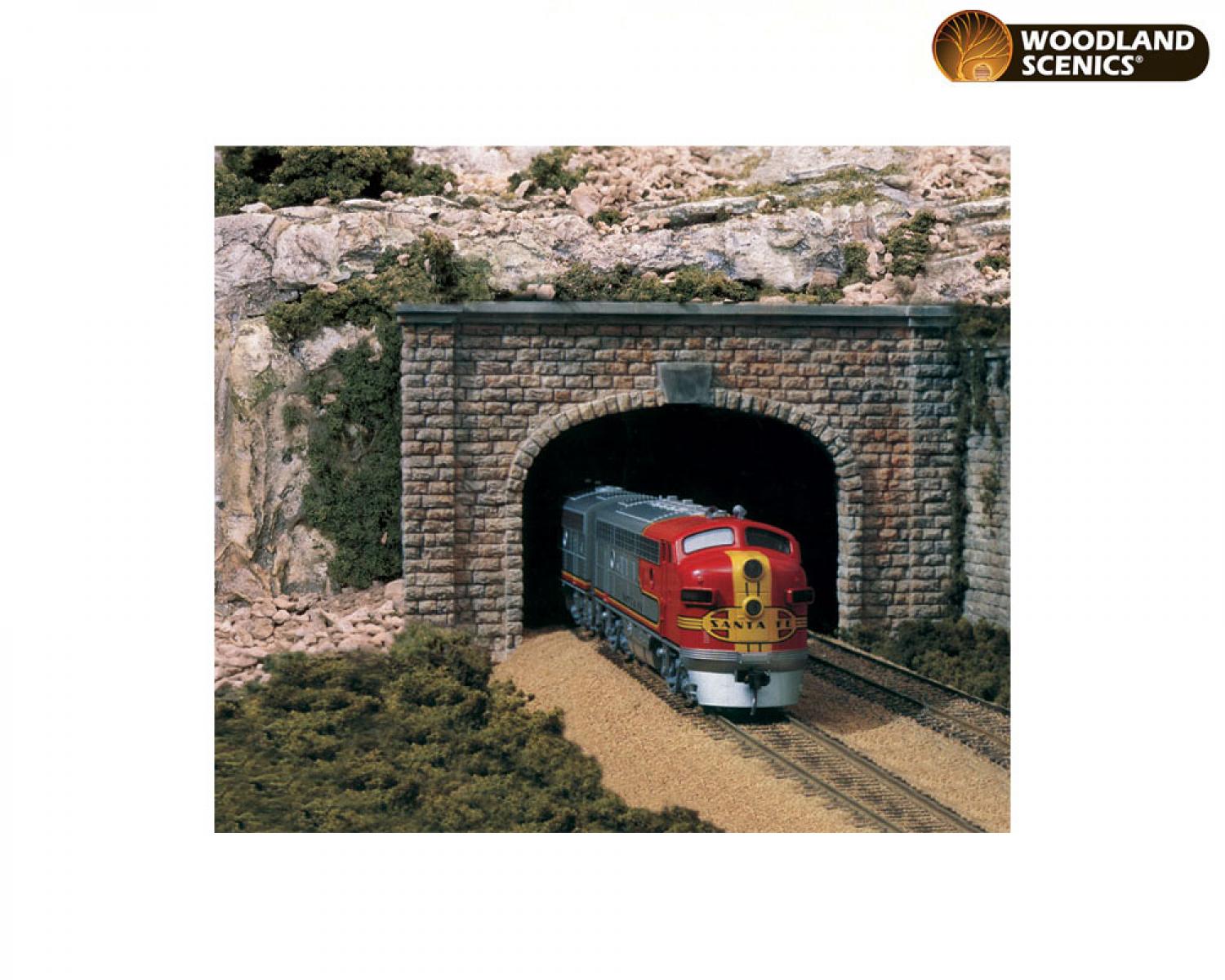 Woodland WC1257 HO Cut Stone Double Tunnel Portal