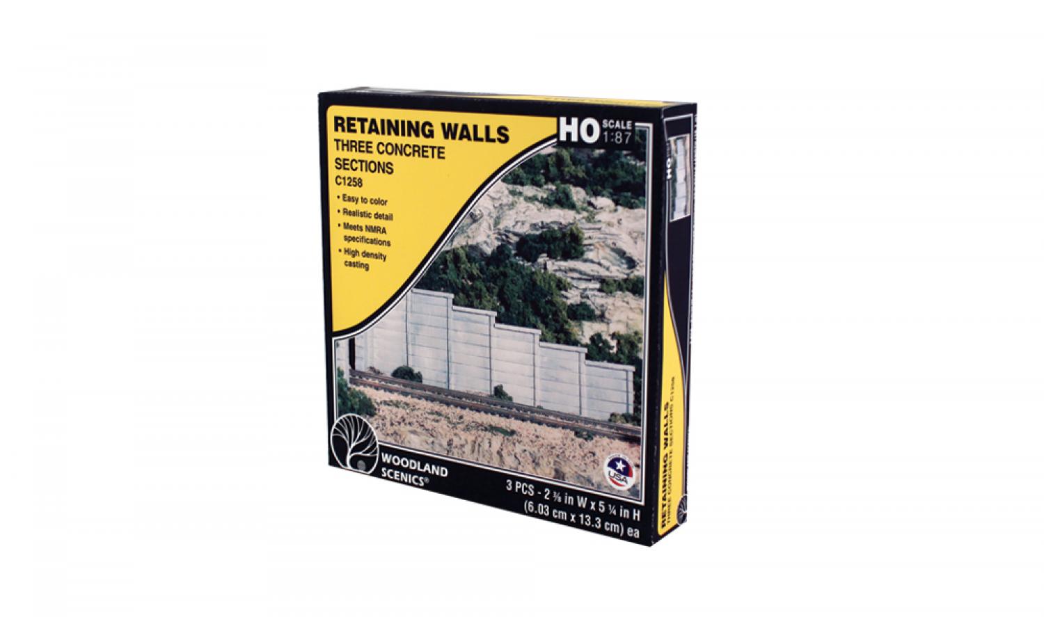 Woodland WC1258 H0 Stützmauer Beton