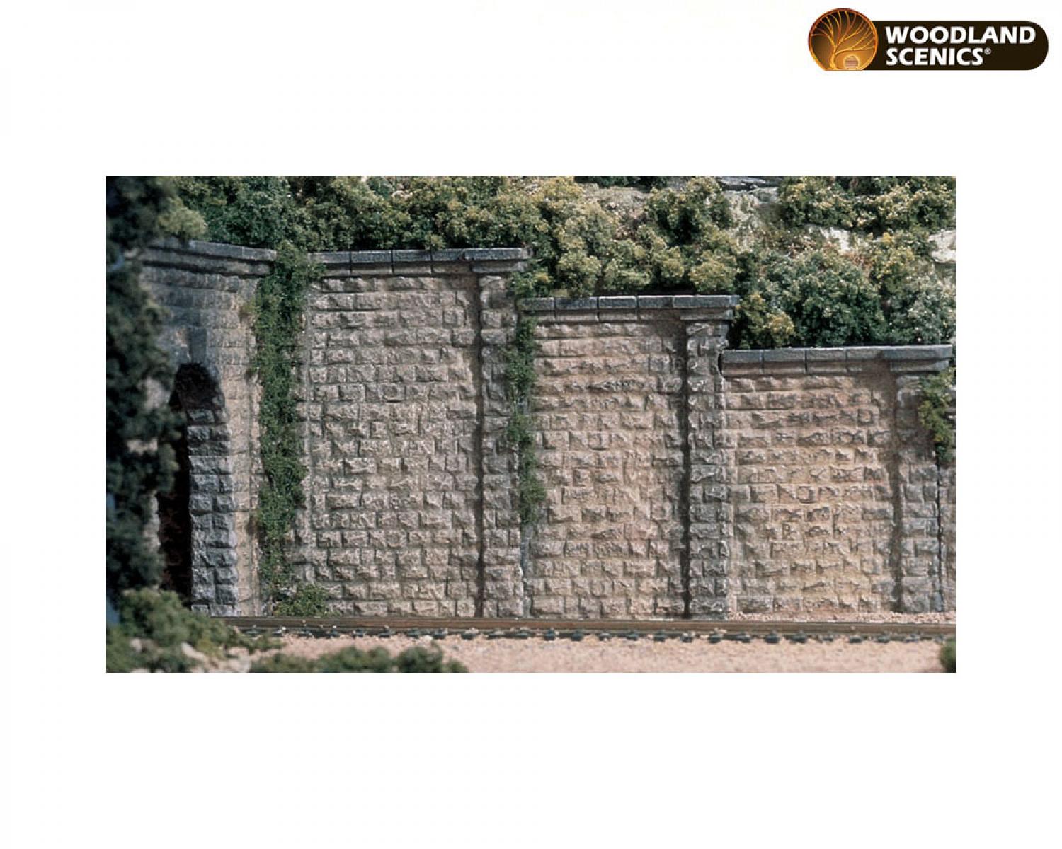 Woodland WC1259 H0 Stützmauer geschnittener Stein