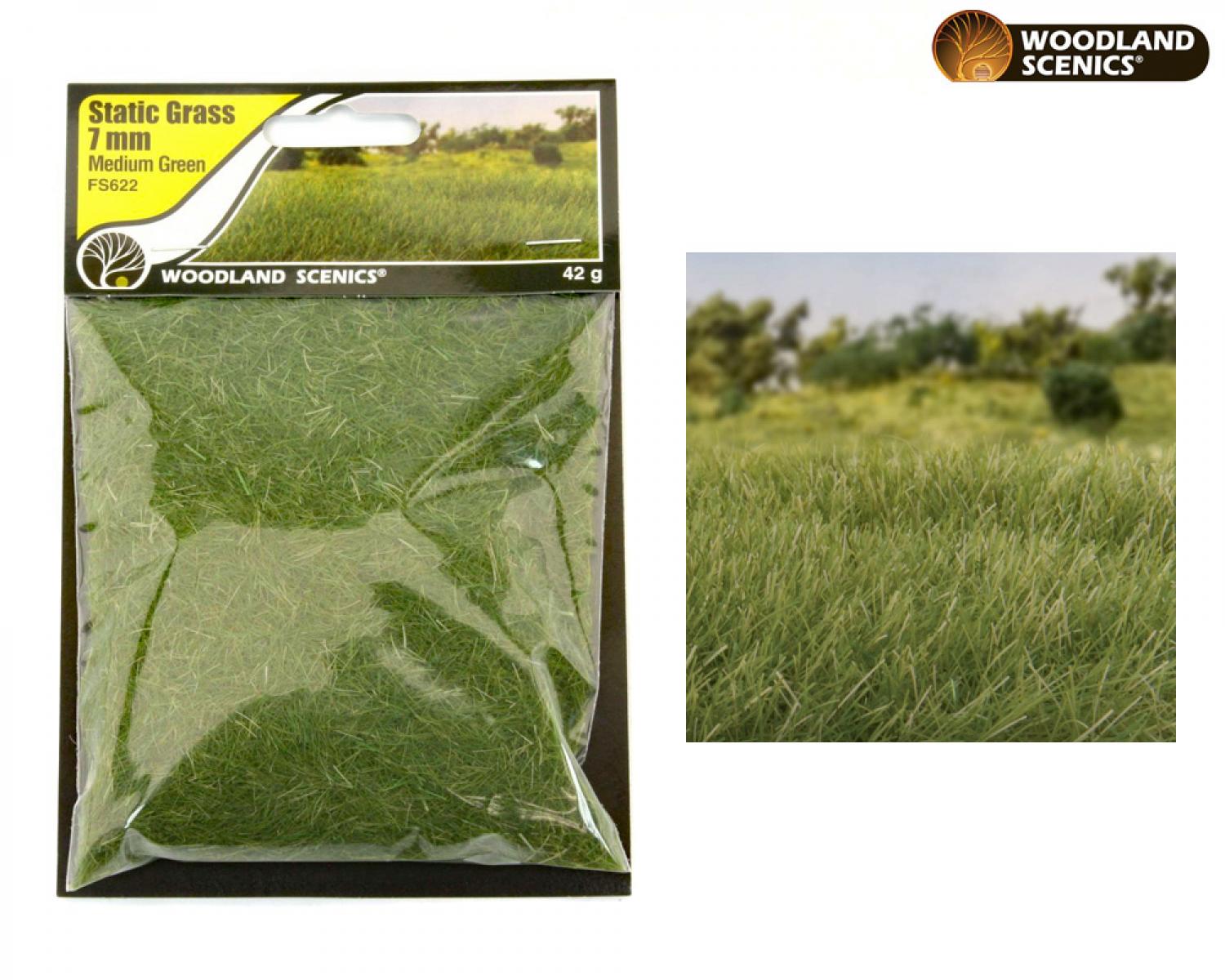 Woodland Scenics 7 mm Static Grass - Medium Green