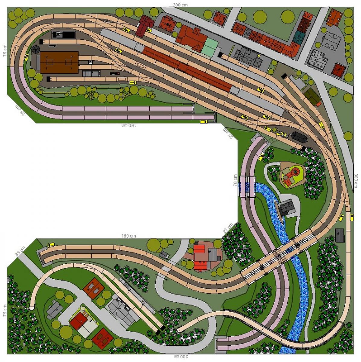 GP3-0100 C-Gleisplan Trossingen 300x300x300