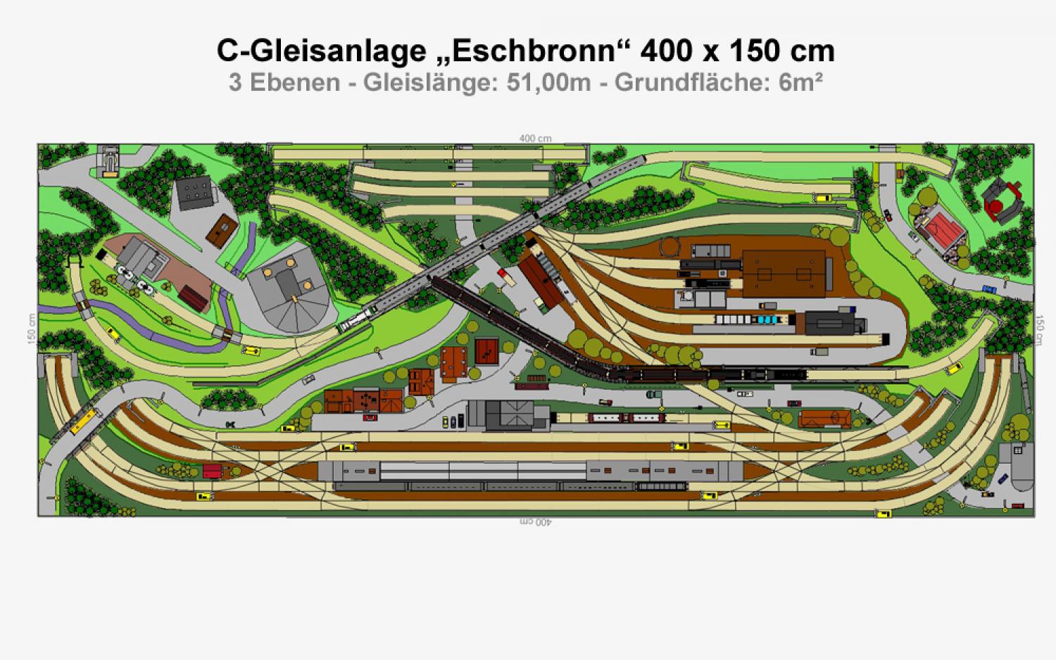 GP4-0070 C-Gleisplan Eschbronn 400x150 (ohne SBF)