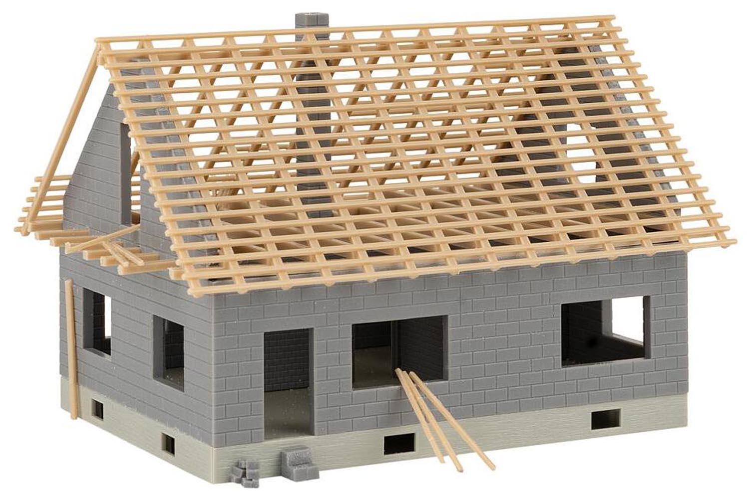 FALLER 130658 H0 Haus im Bau mit Kran