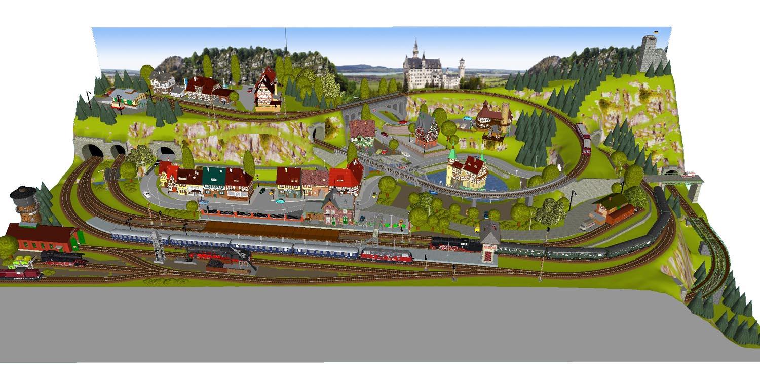 GP3-0200 C-Gleisplan Neuschwanstein 300 x 150cm