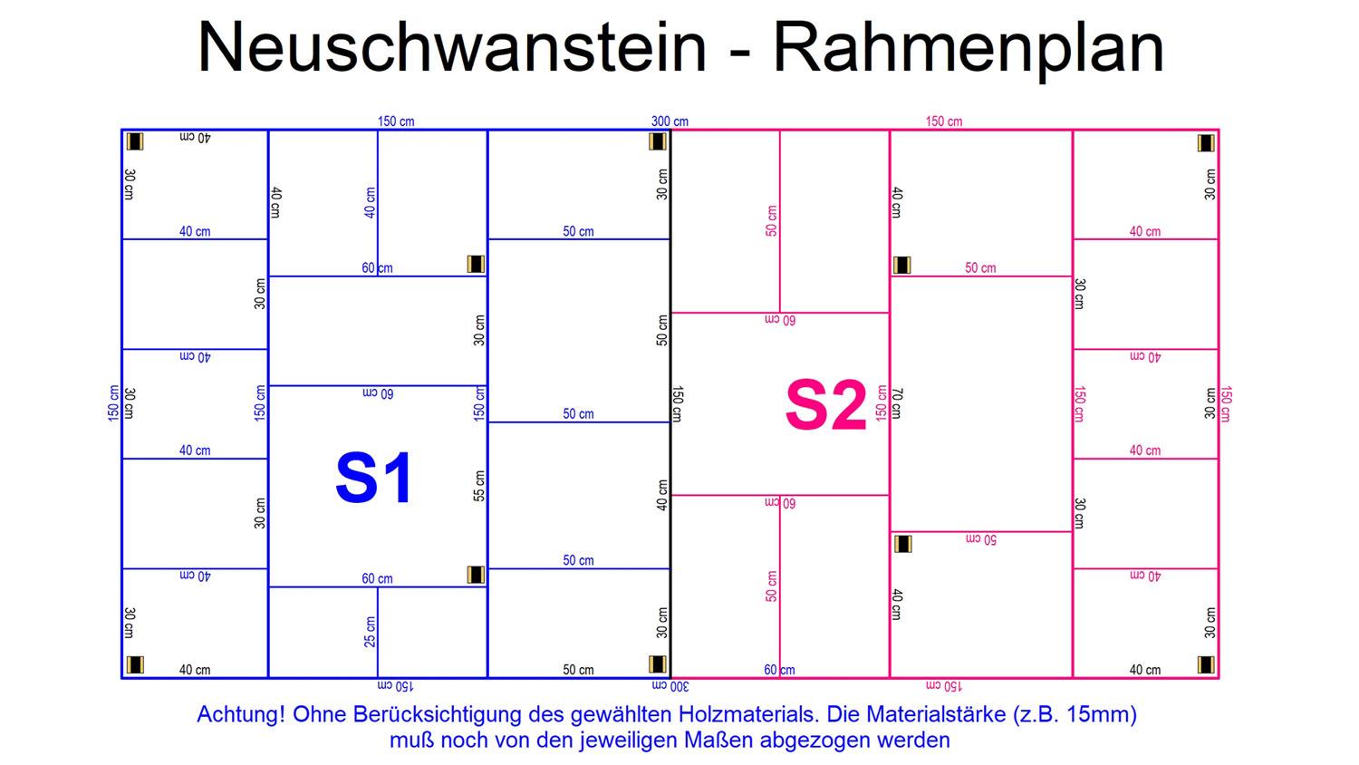 GP3-0200 C-Gleisplan Neuschwanstein 300 x 150cm