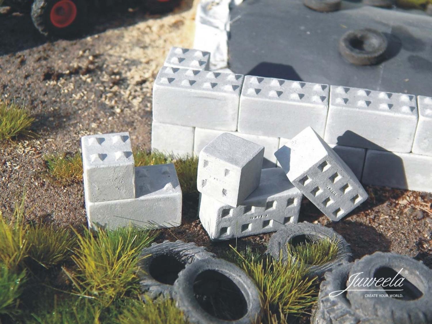 Juweela 28330 Betonblöcke Noppen 8er/4er - 20+10x