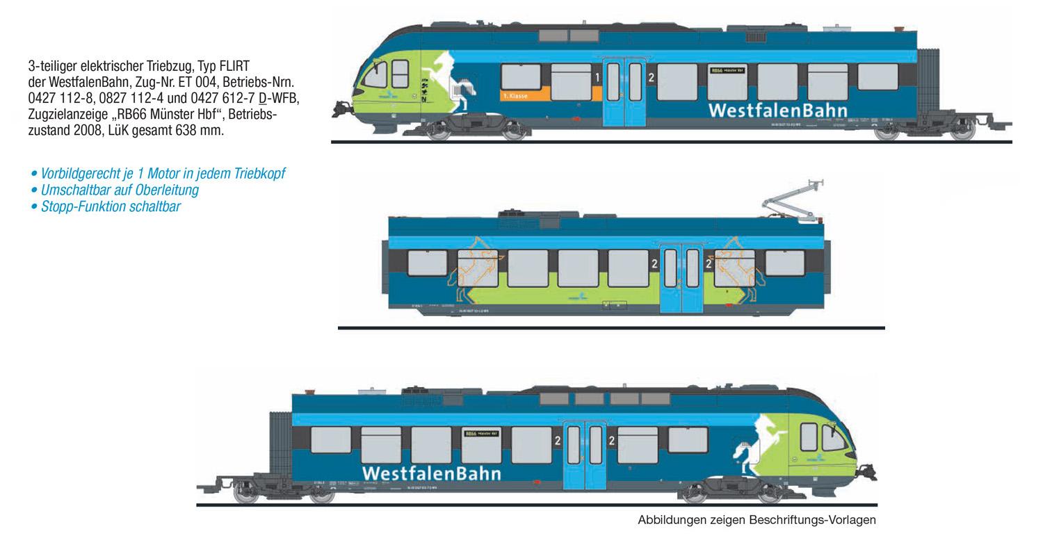 Liliput 133867 E-Triebzug FLIRT der WfB (AC-Dig.)