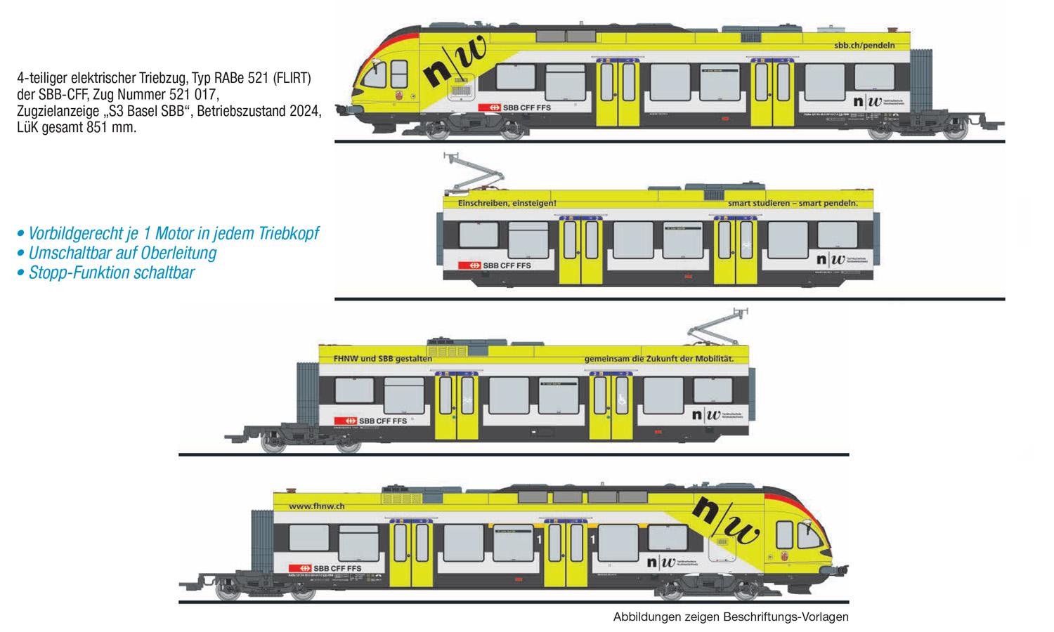 Liliput 133868 E-Triebzug FLIRT SBB-CFF (AC-Dig.)
