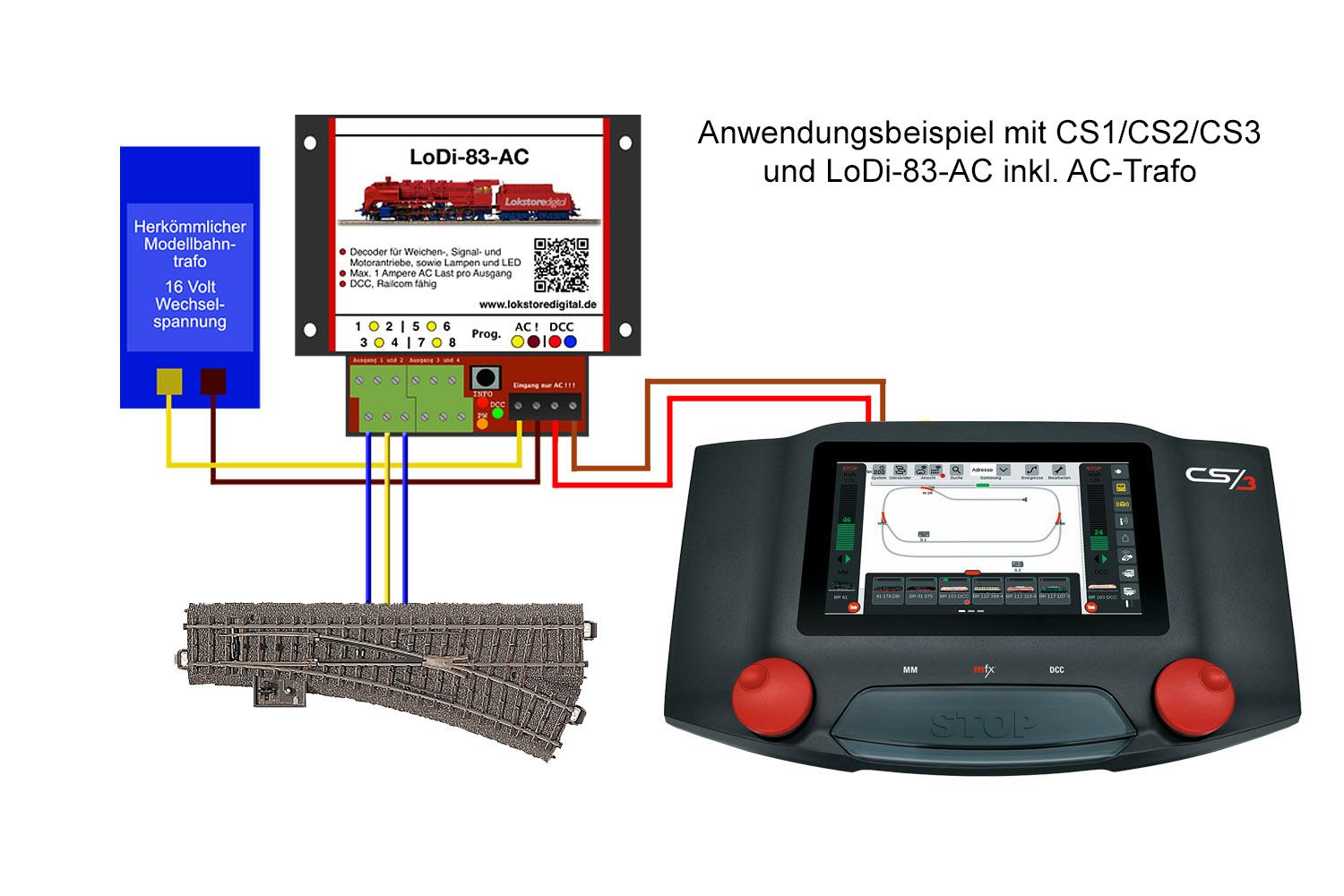 230 LoDi-83-AC Weichen-Decoder (MM/DCC)