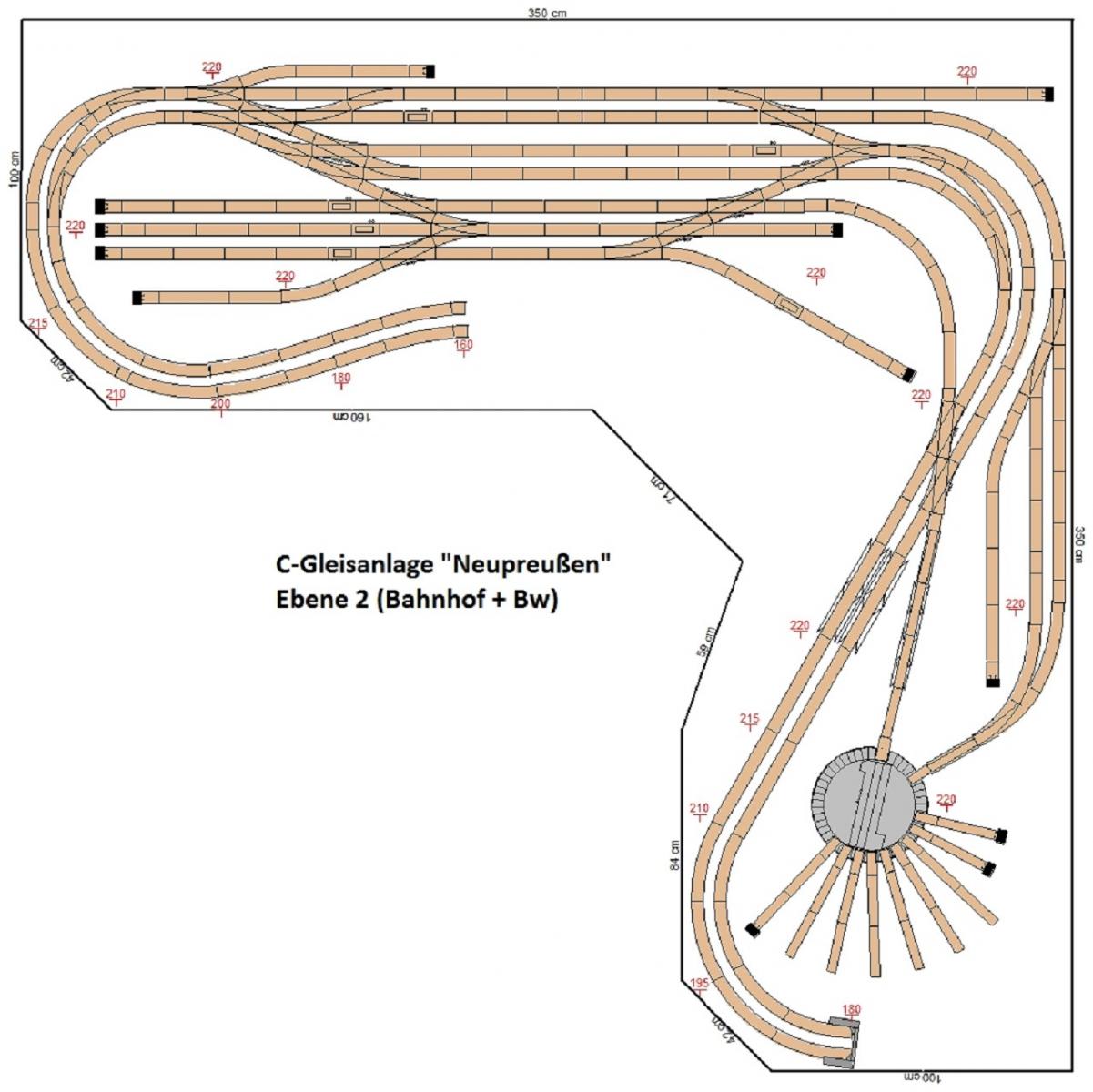 GP4-0080 C-Gleisplan Neupreußen 350x350x130