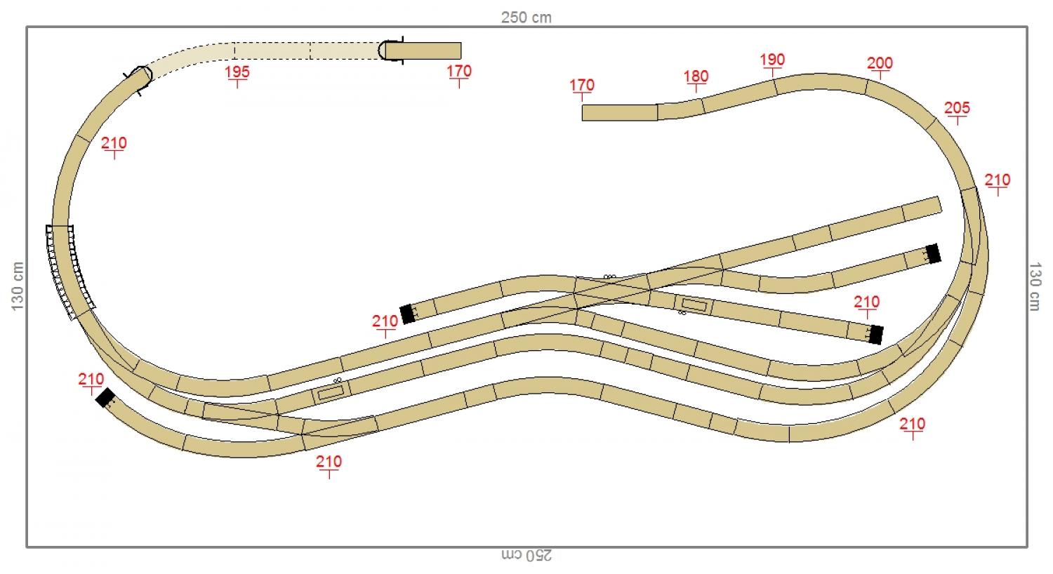 GP3-0120 C-Gleisplan Paulinzella 250 x 130