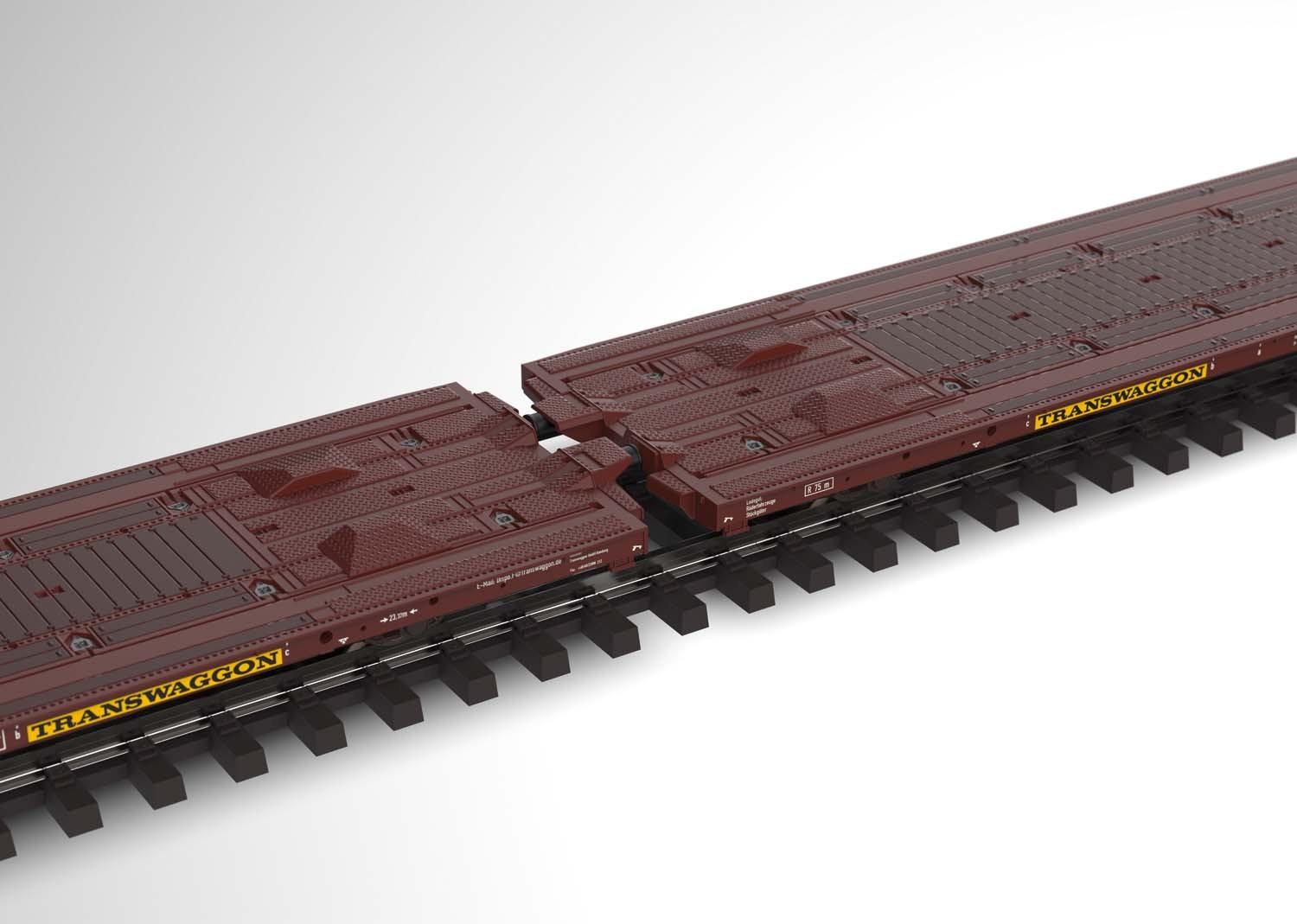 Trix 24428 Flachwagen-Paar Laads TWA beladen