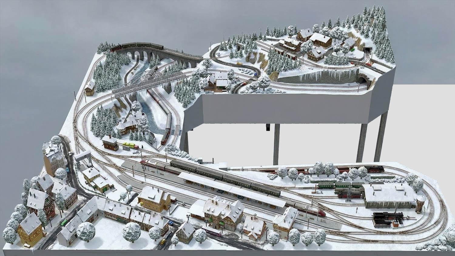 GP3-0100 C-Gleisplan Trossingen 300x300x300