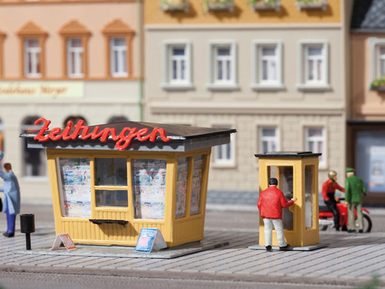 Auhagen 12340 Zeitungskiosk mit Telefonzelle  H0/TT