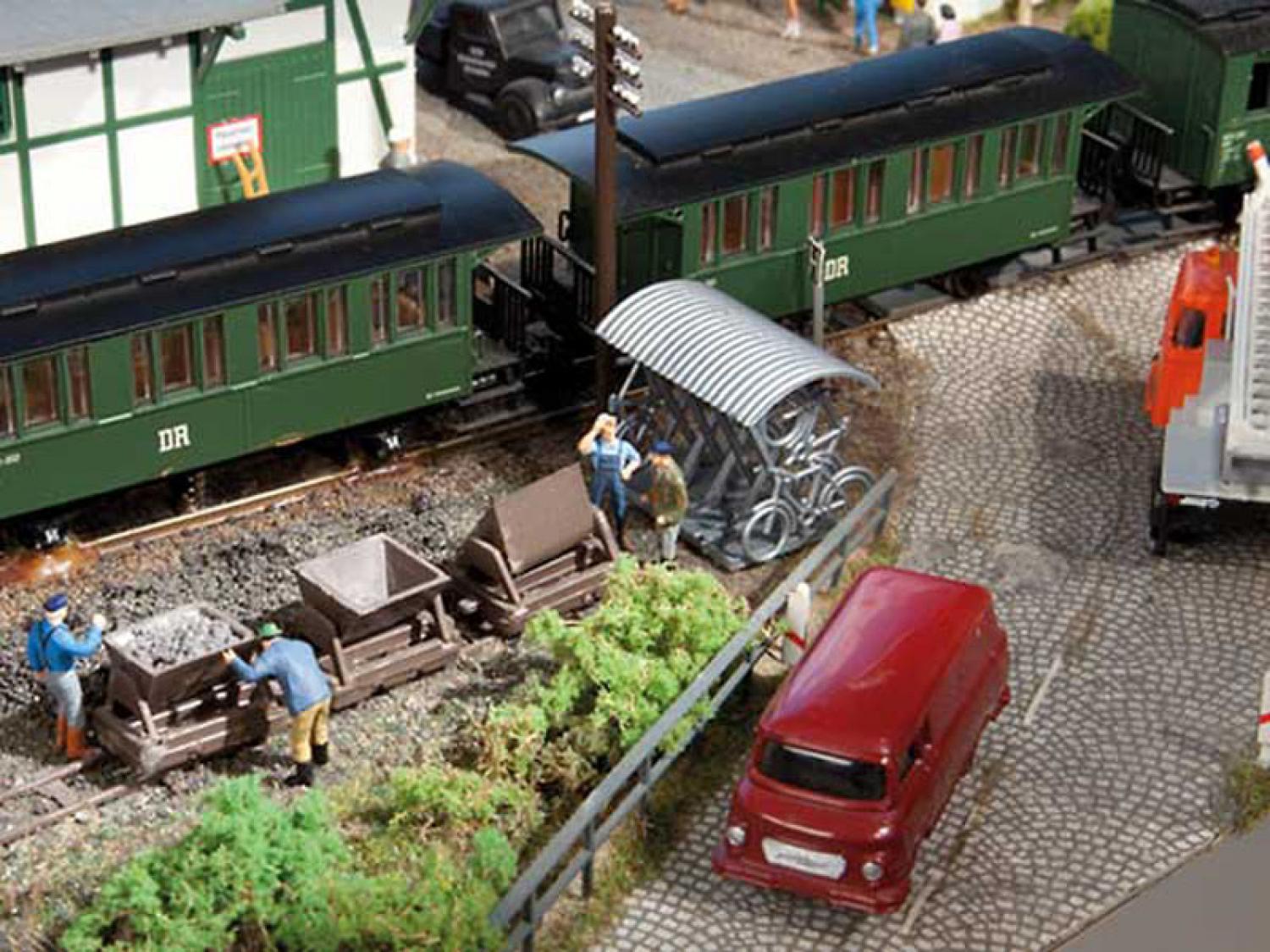 Auhagen 42572 Loren, Fahrradständer H0/TT