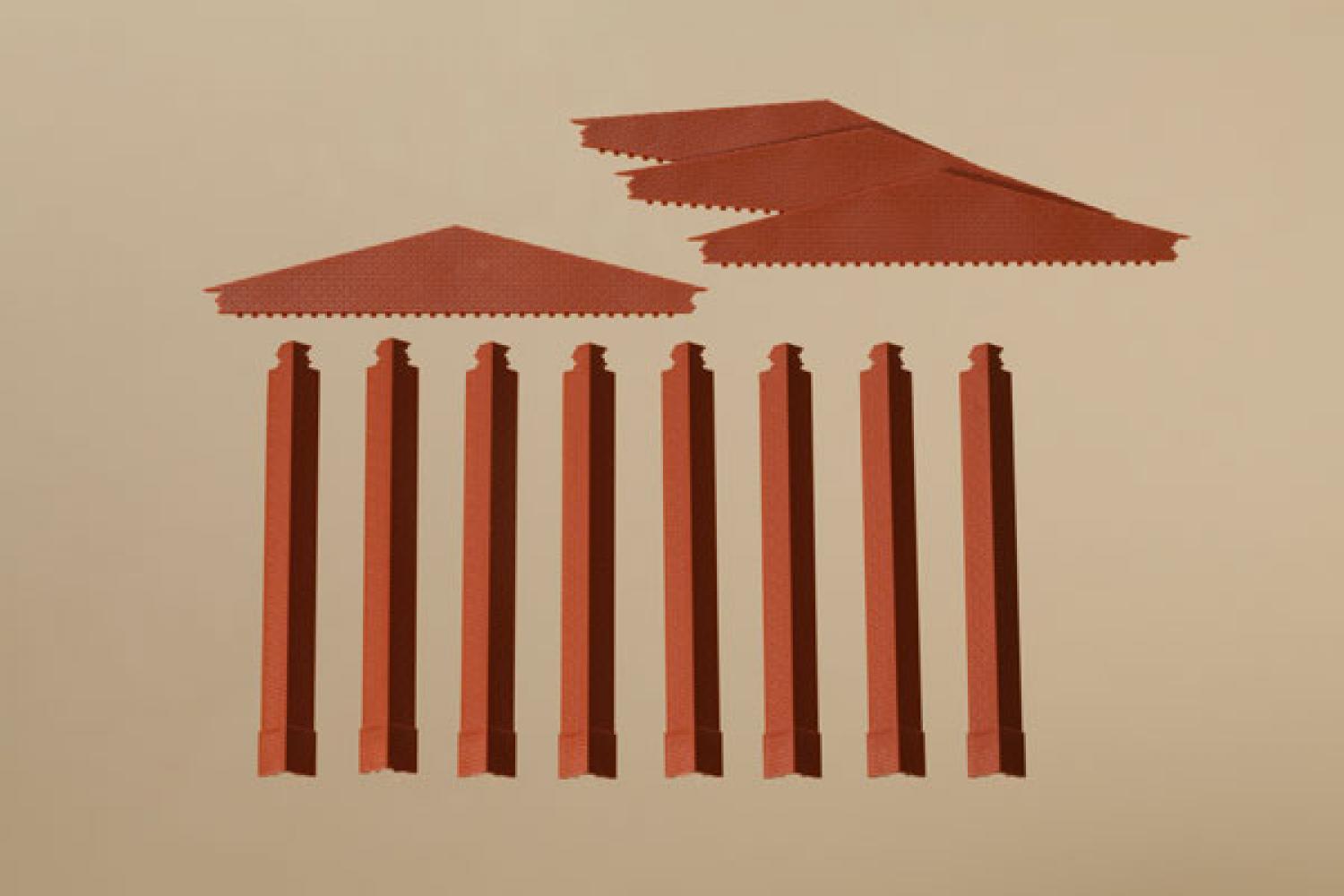 Auhagen 80400 Giebel und Ecksäulen rot