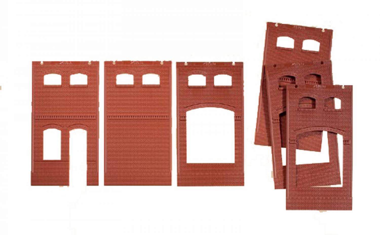 Auhagen 80520 Wand 2410A, Wände 2410B und Wände 2410D rot