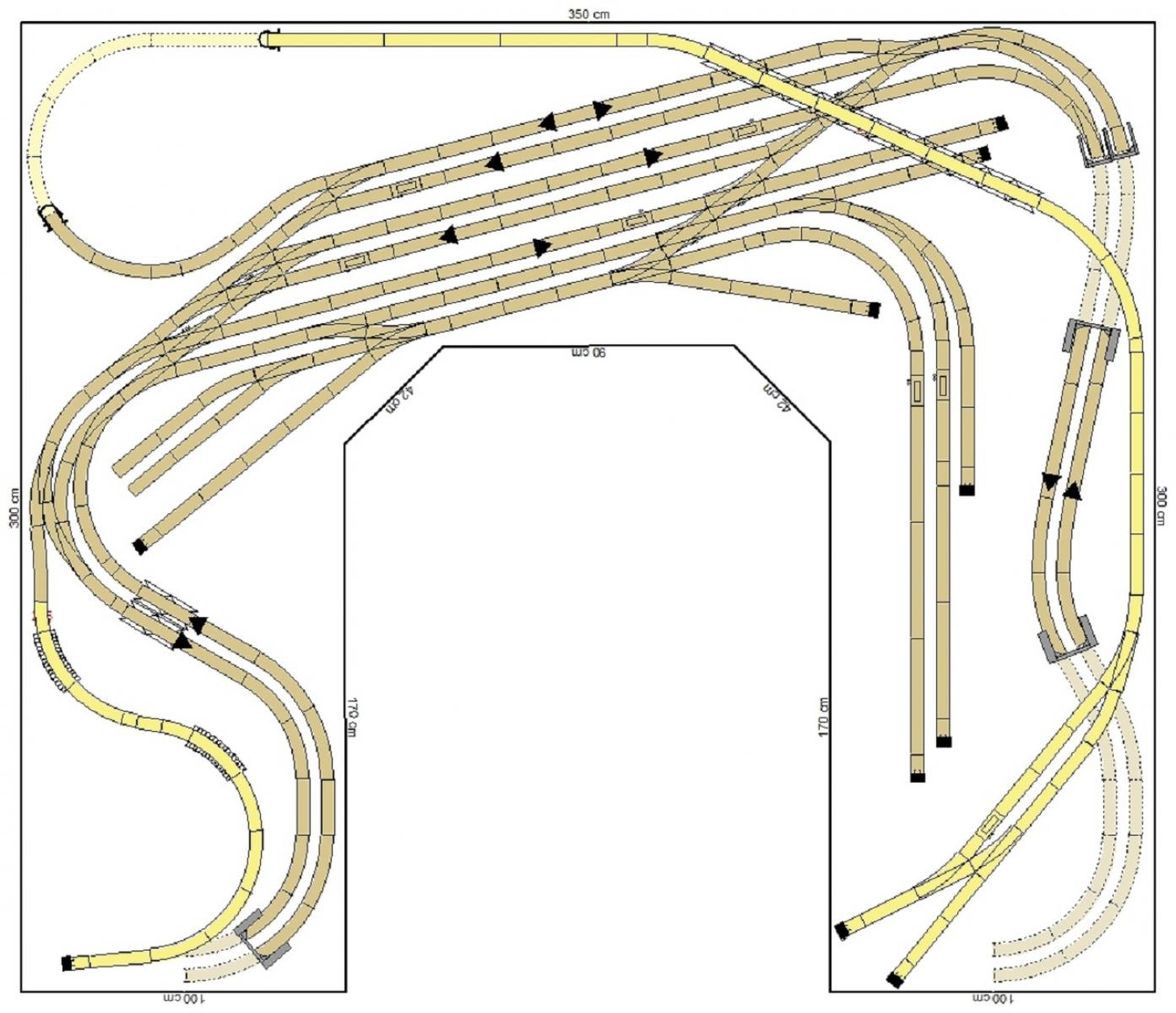 GP4-0100 C-Gleisplan Bad Homberg 300x350x300